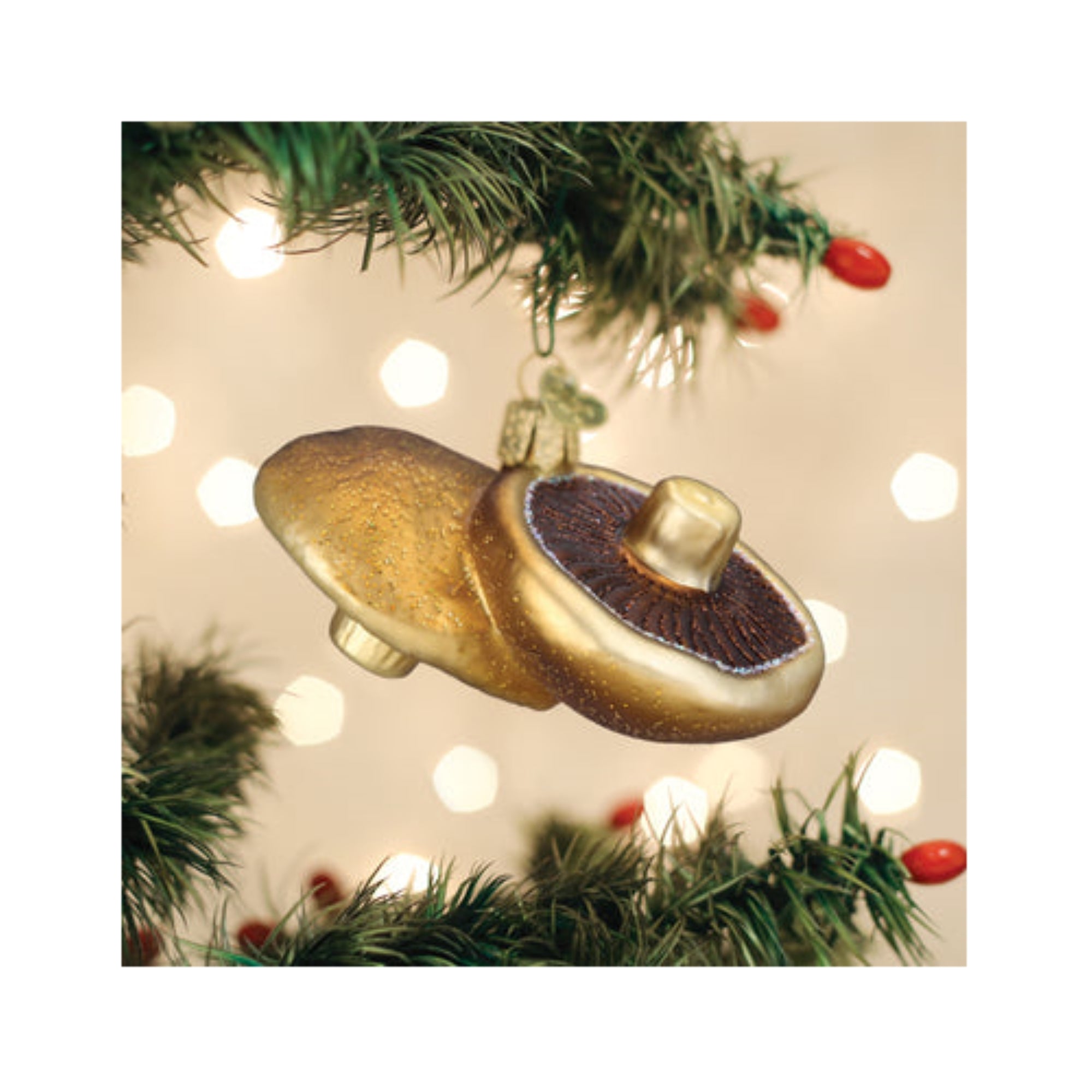 Old World Christmas Portobello Mushrooms Blown Glass Holiday Ornament For Tree