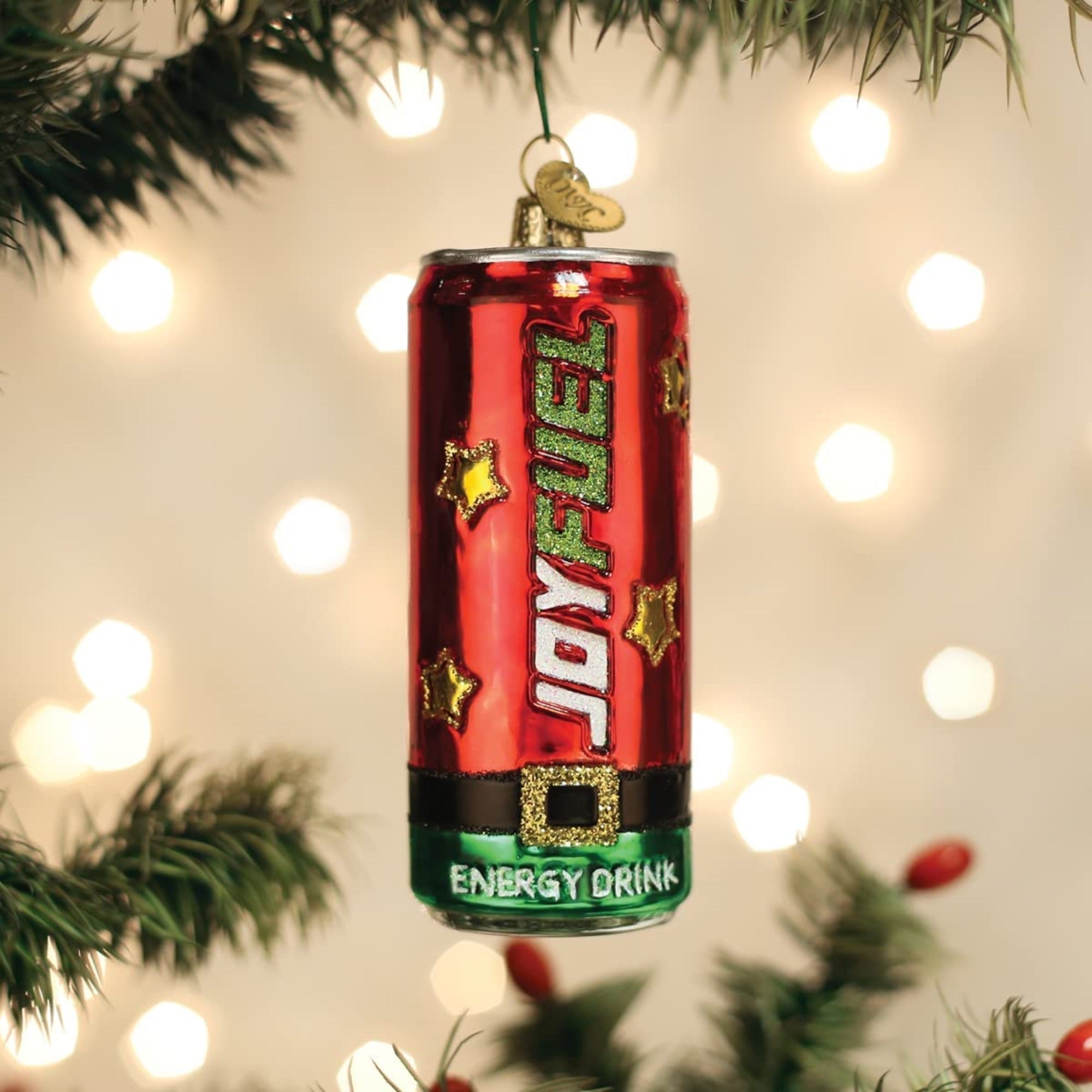 Old World Christmas Glass Blown Joyfuel Energy Drink Ornament, 4"