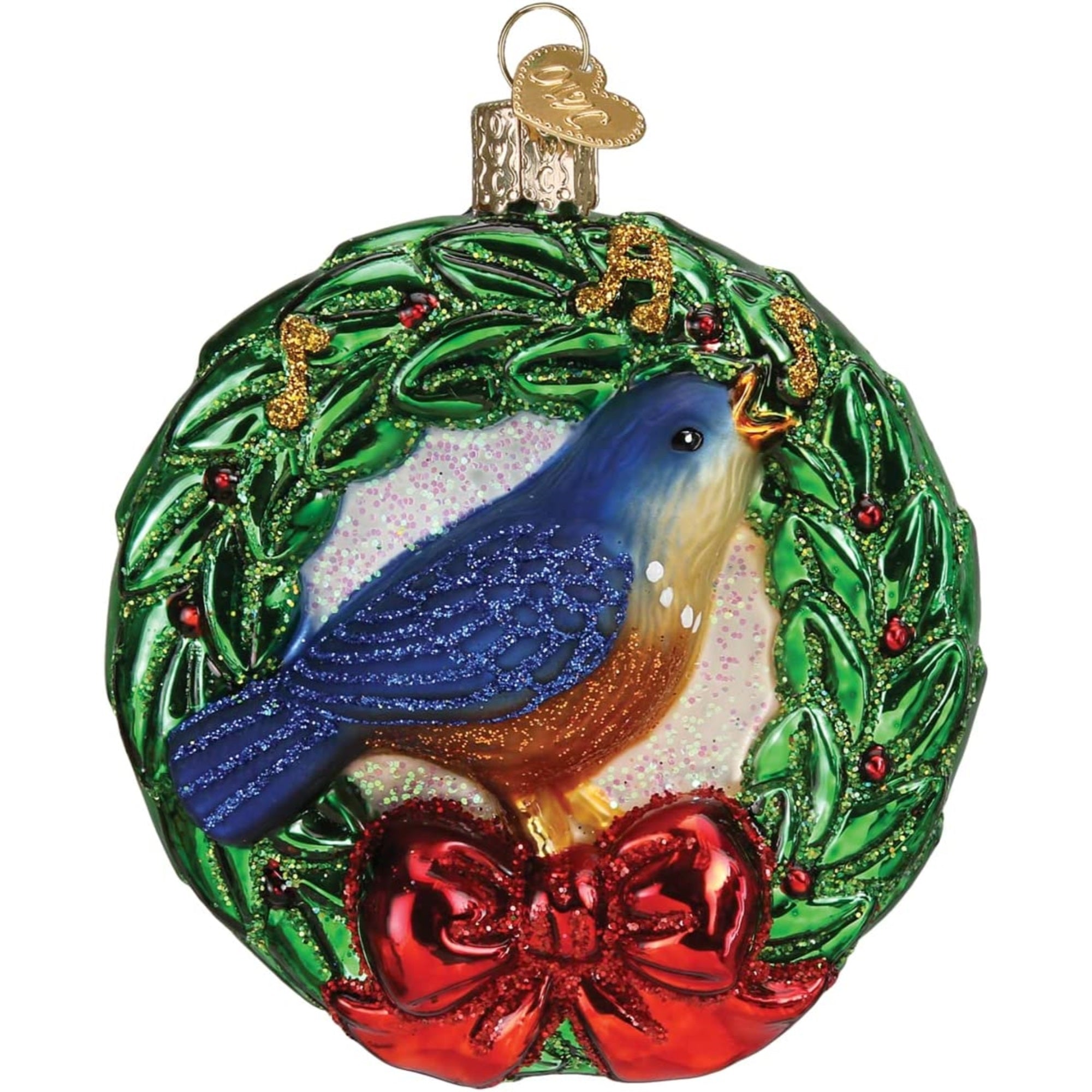 Old World Christmas Glass Blown Calling Bird Ornament, 3.75"