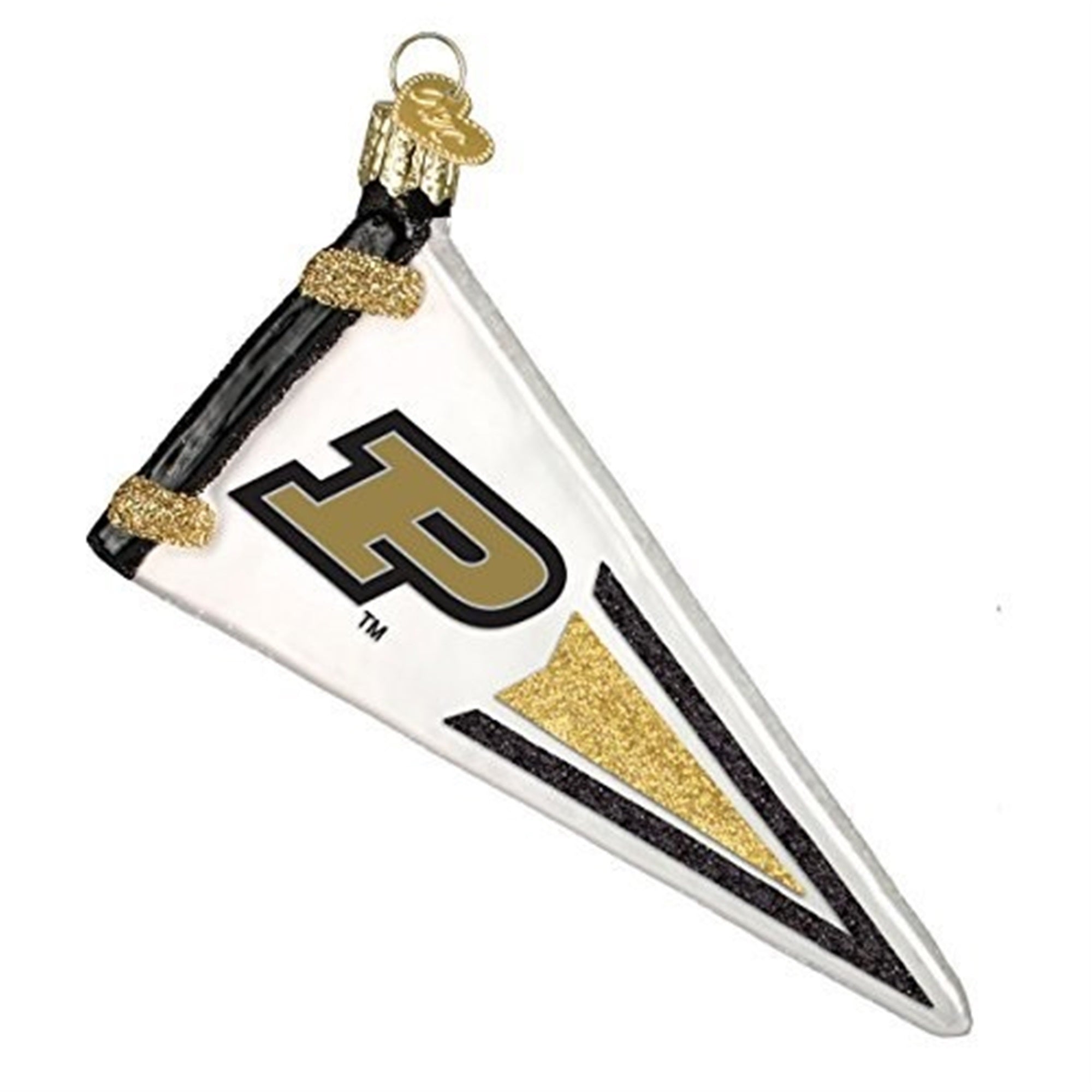 Old World Christmas Purdue Pennant Glass Blown Ornament