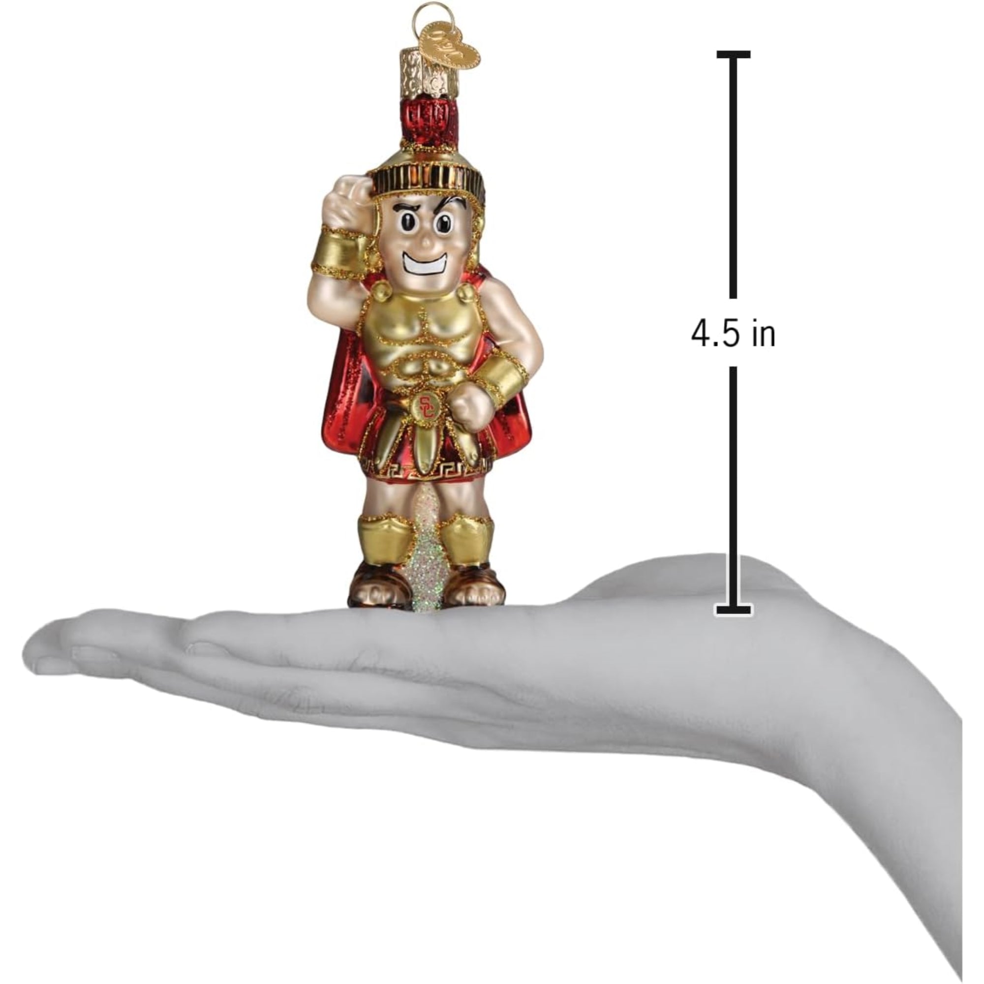 Old World Christmas USC Tommy Trojan Blown Glass Holiday Ornament