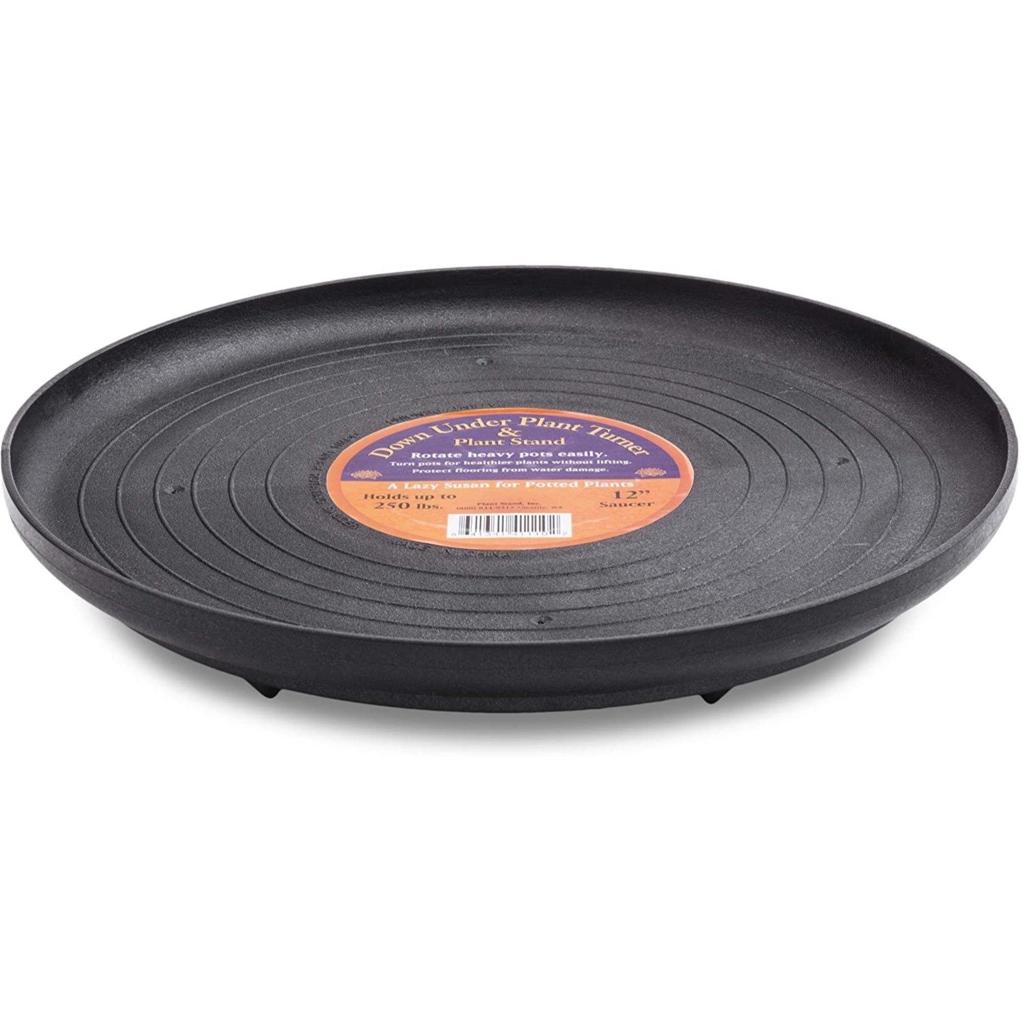 Bosmere Plant Stand Down Under Plant Turner/Saucer for 250 Pounds, Black, 12"