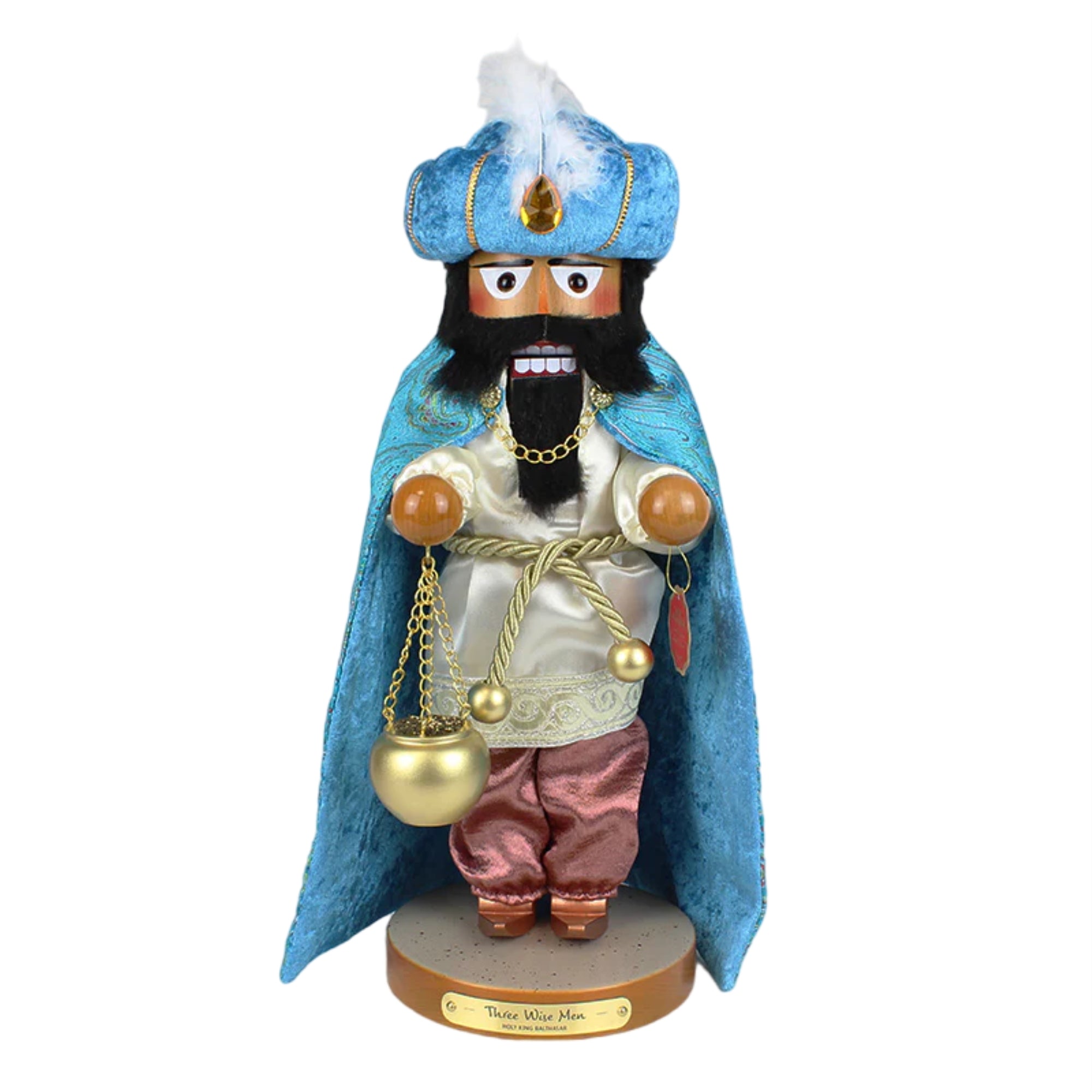 Steinbach Wooden Big Nutcracker, German Christmas Decoration, Three Wise Men Balthasar, 16"