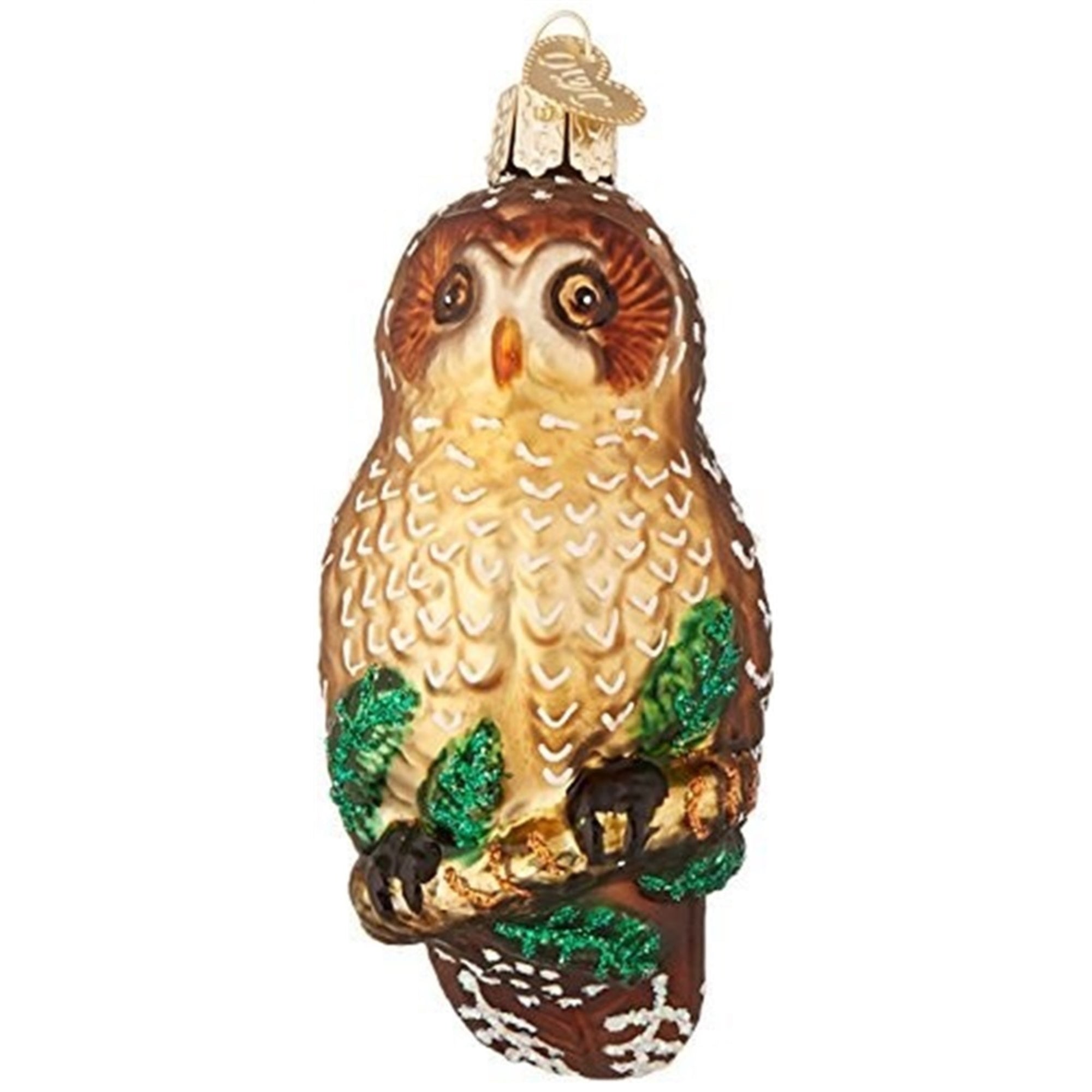 Old World Christmas Spotted Owl Glass Blown Ornament