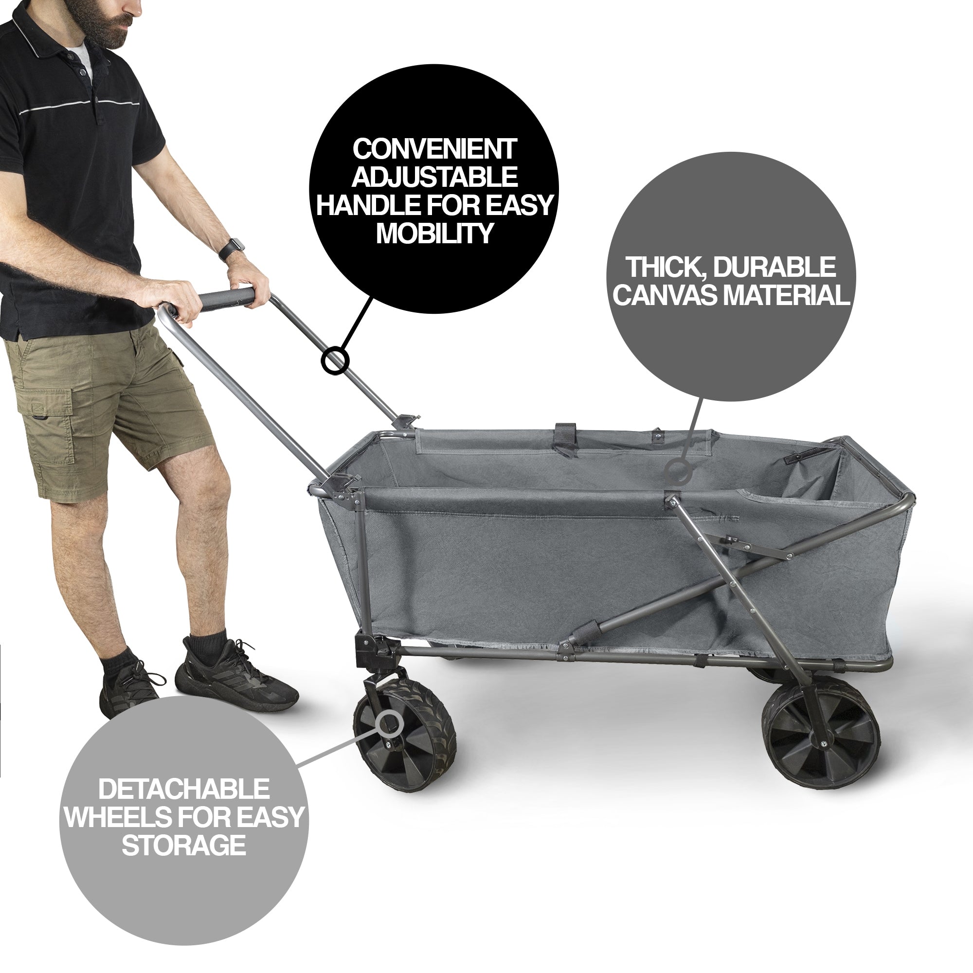 Zenithen Steel Large Folding Sports Camping Utility Yard Cart Portable Wagon