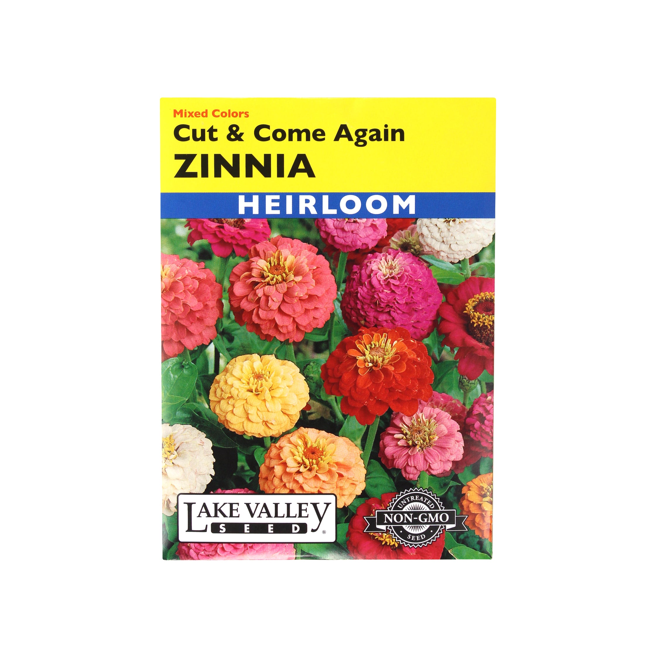 Lake Valley Seed Zinnia Cut & Come Again Mixed Colors Heirloom Flower, 0.75g