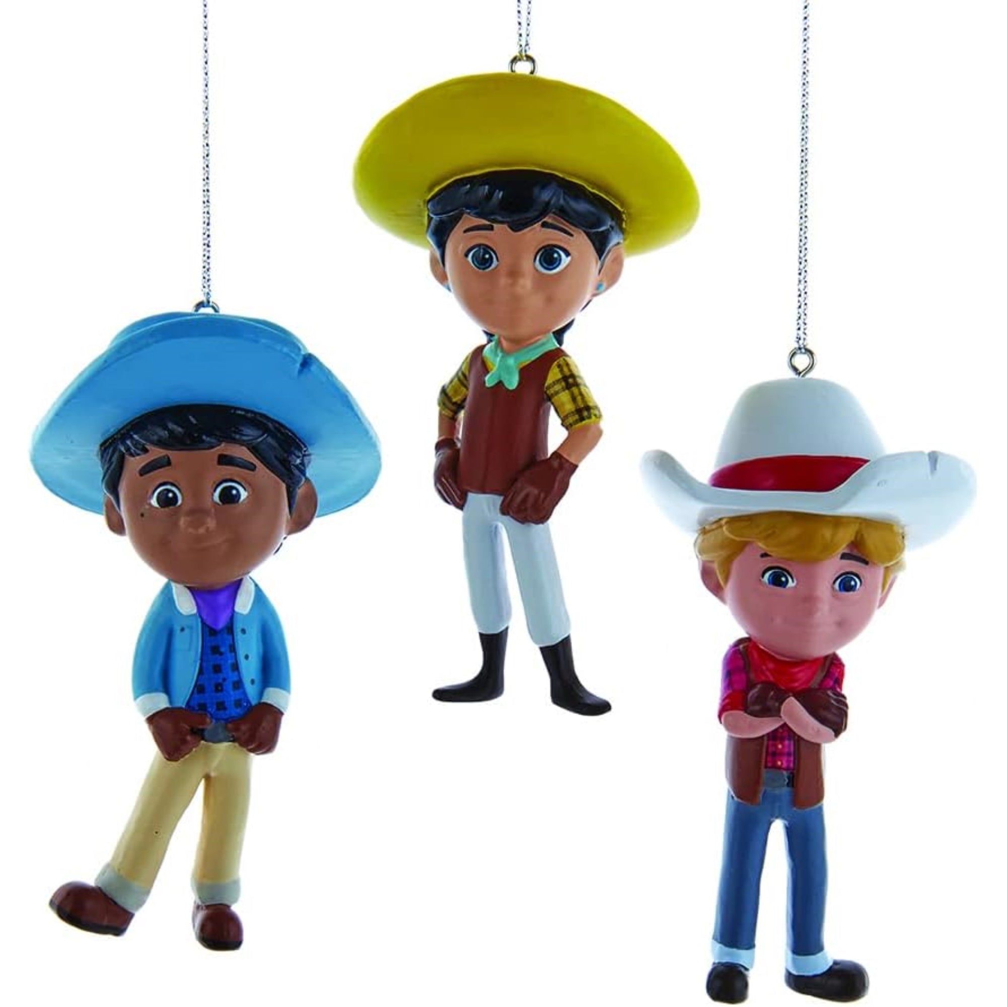 Kurt Alder Dino Ranch Kids Blow Mold Ornament Set, 3 Piece Set, 4"