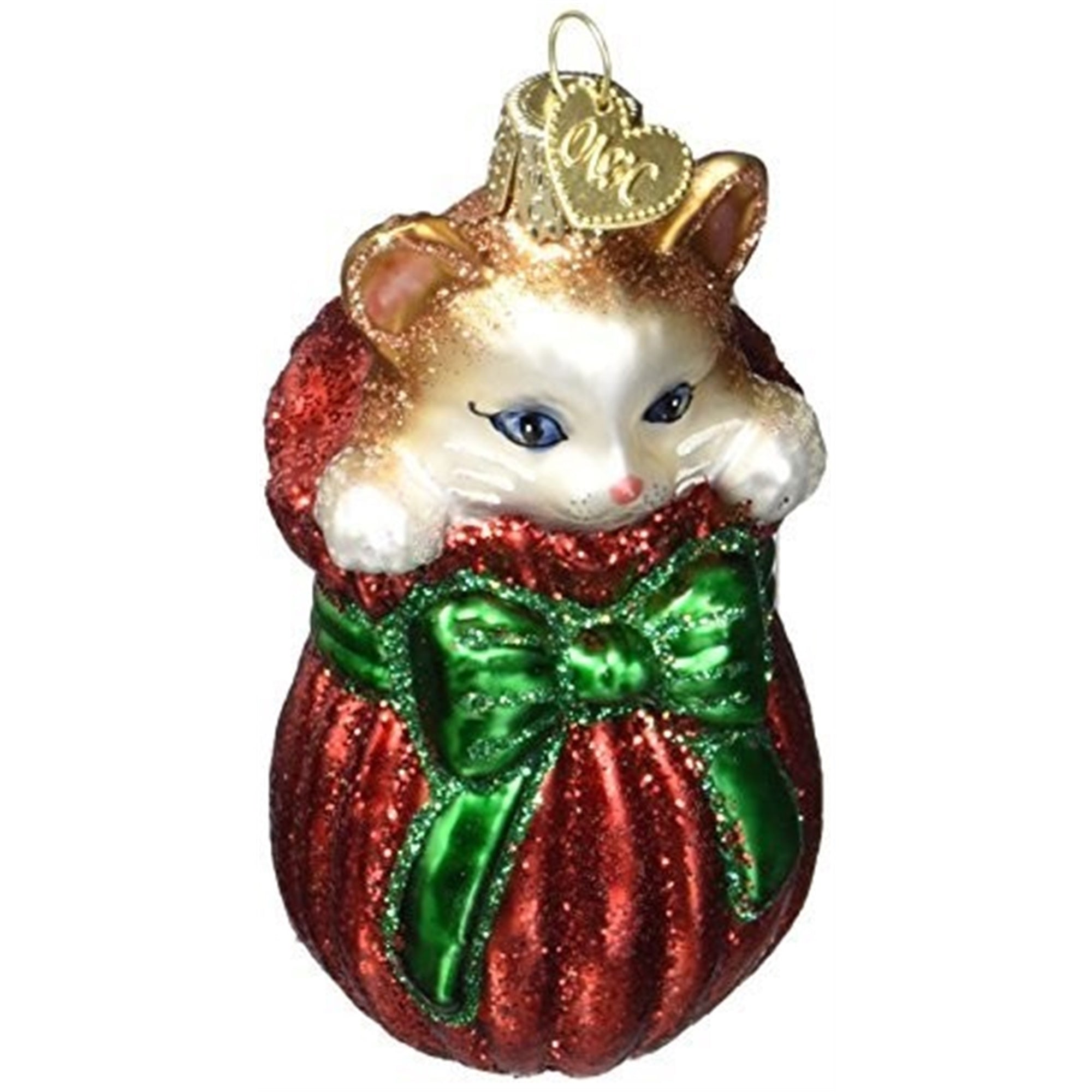 Old World Christmas Letting The Cat Out Of Bag Glass Blown Ornament