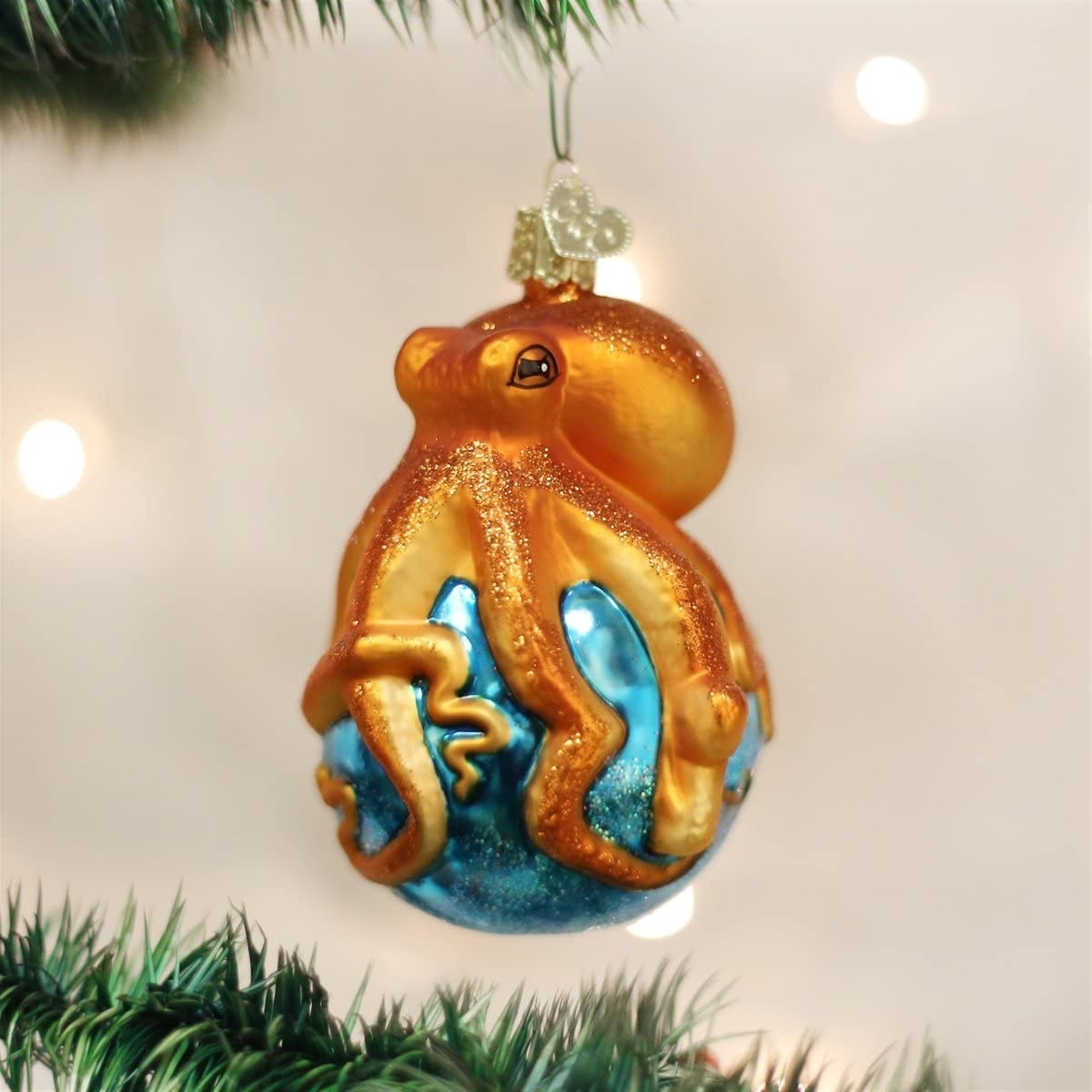 Old World Christmas Blown Glass Christmas Ornament, Octopus