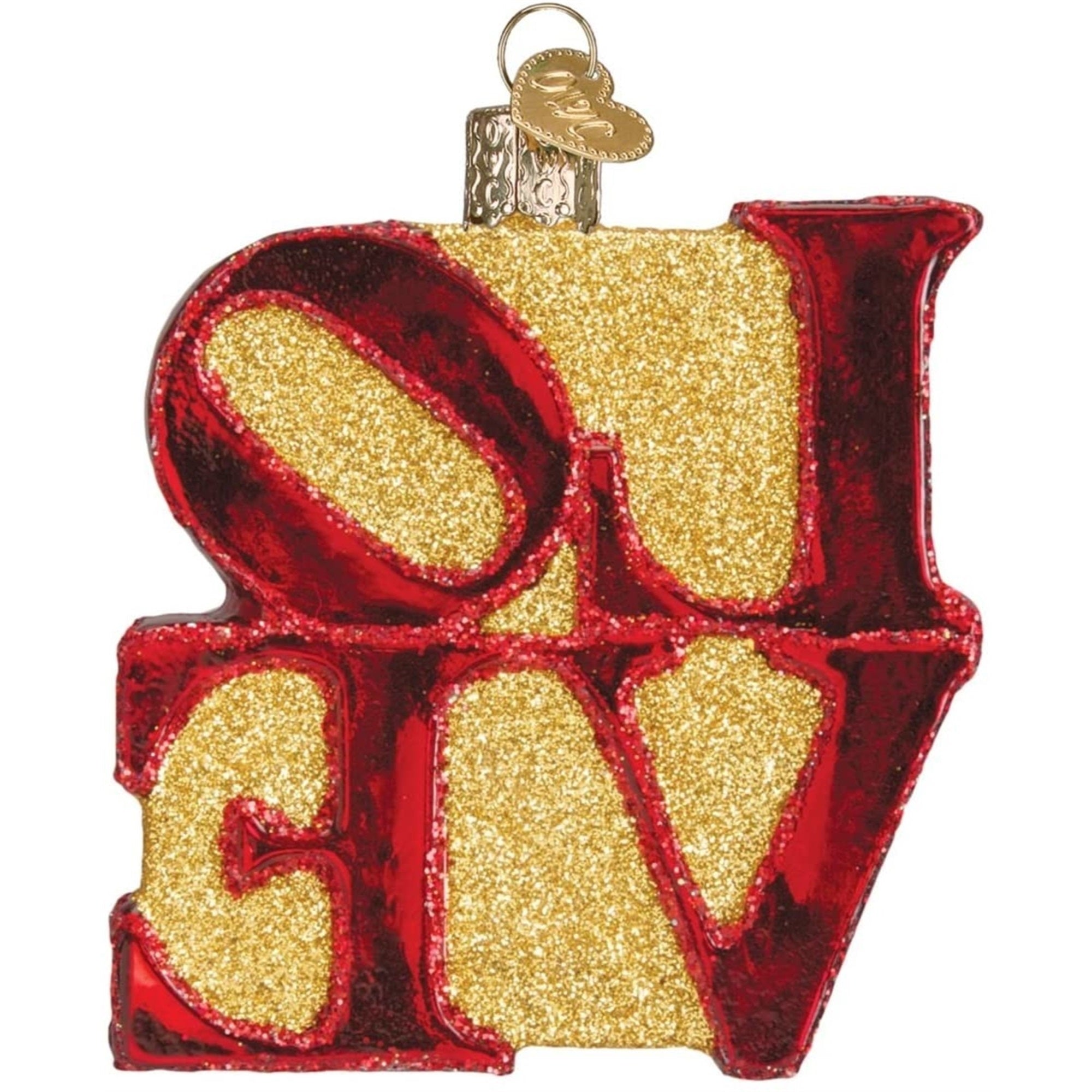 Old World Christmas Blown Glass Christmas Ornament, Love