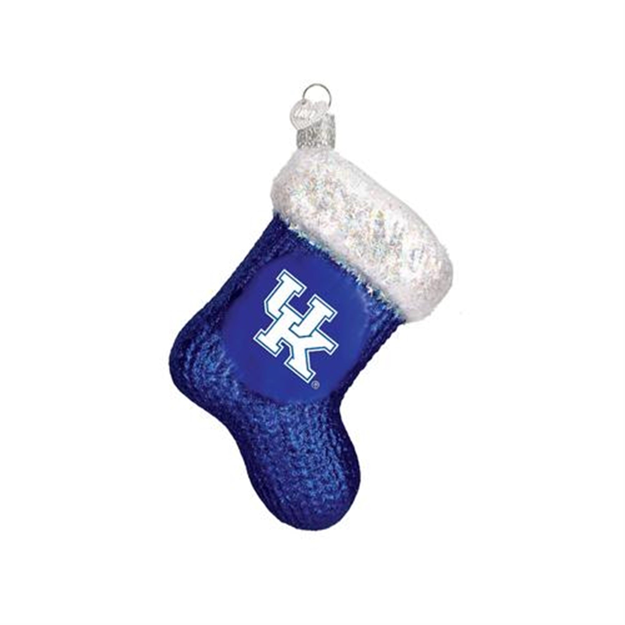 Old World Christmas Glass Blown Ornament (#62508) Kentucky Wildcat Stocking, 5"