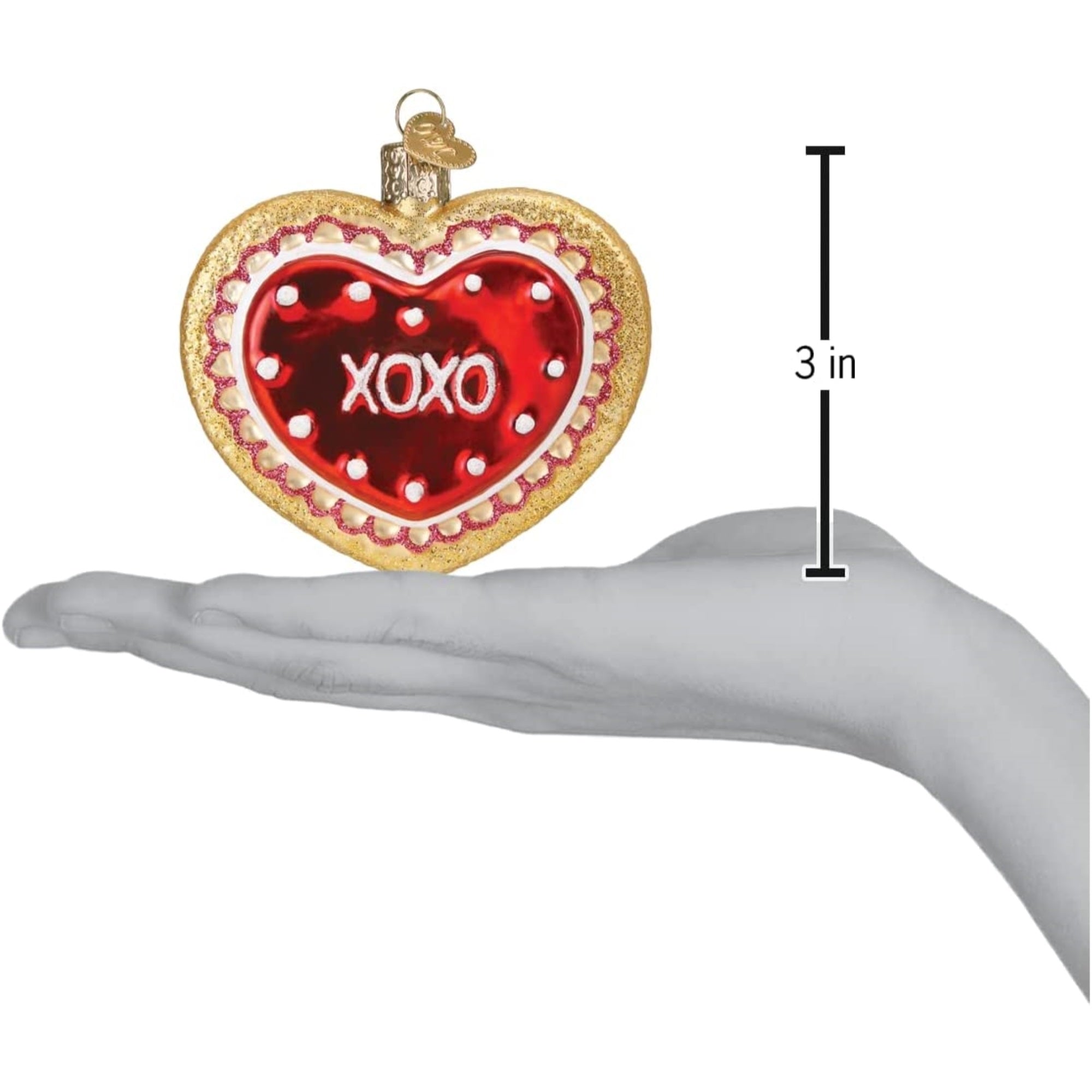 Old World Christmas Blown Glass Christmas Ornament, Heart Shaped Cookie