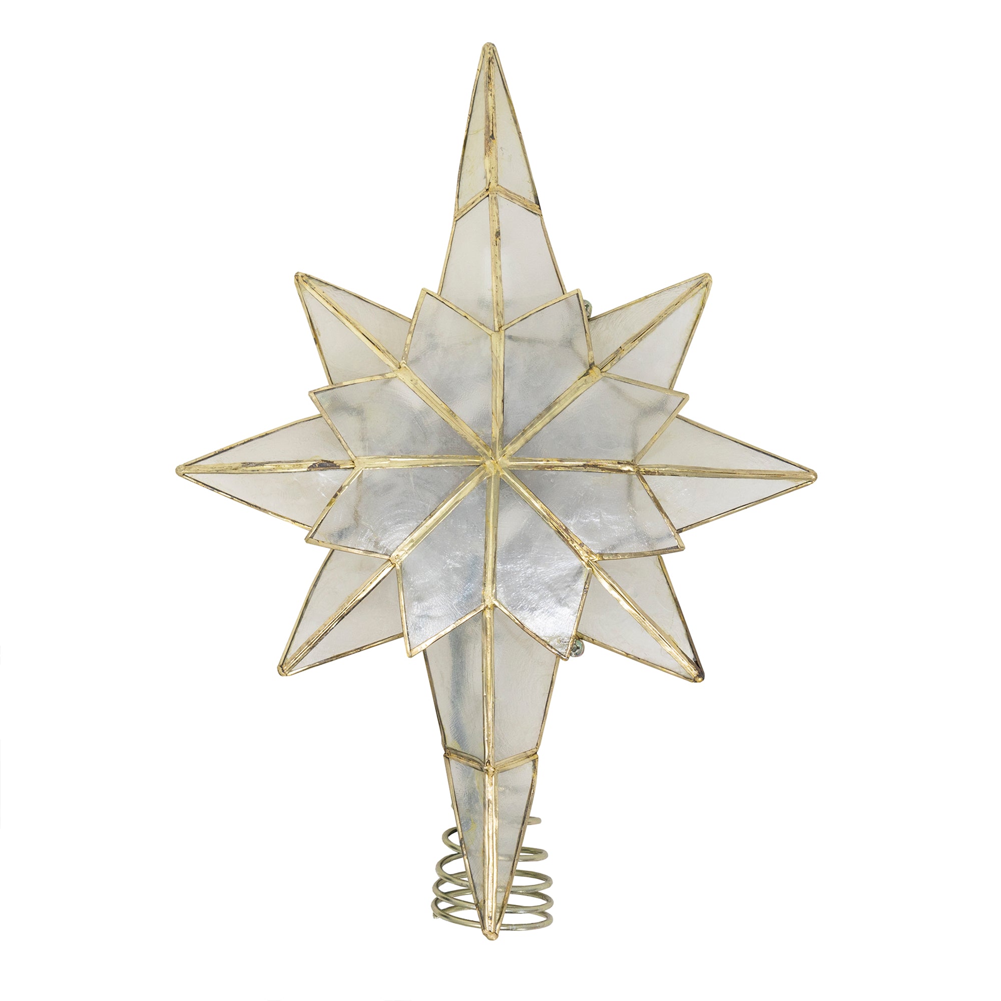 Kurt Adler 10-Light Capiz Treetop, Clear Star, 11"