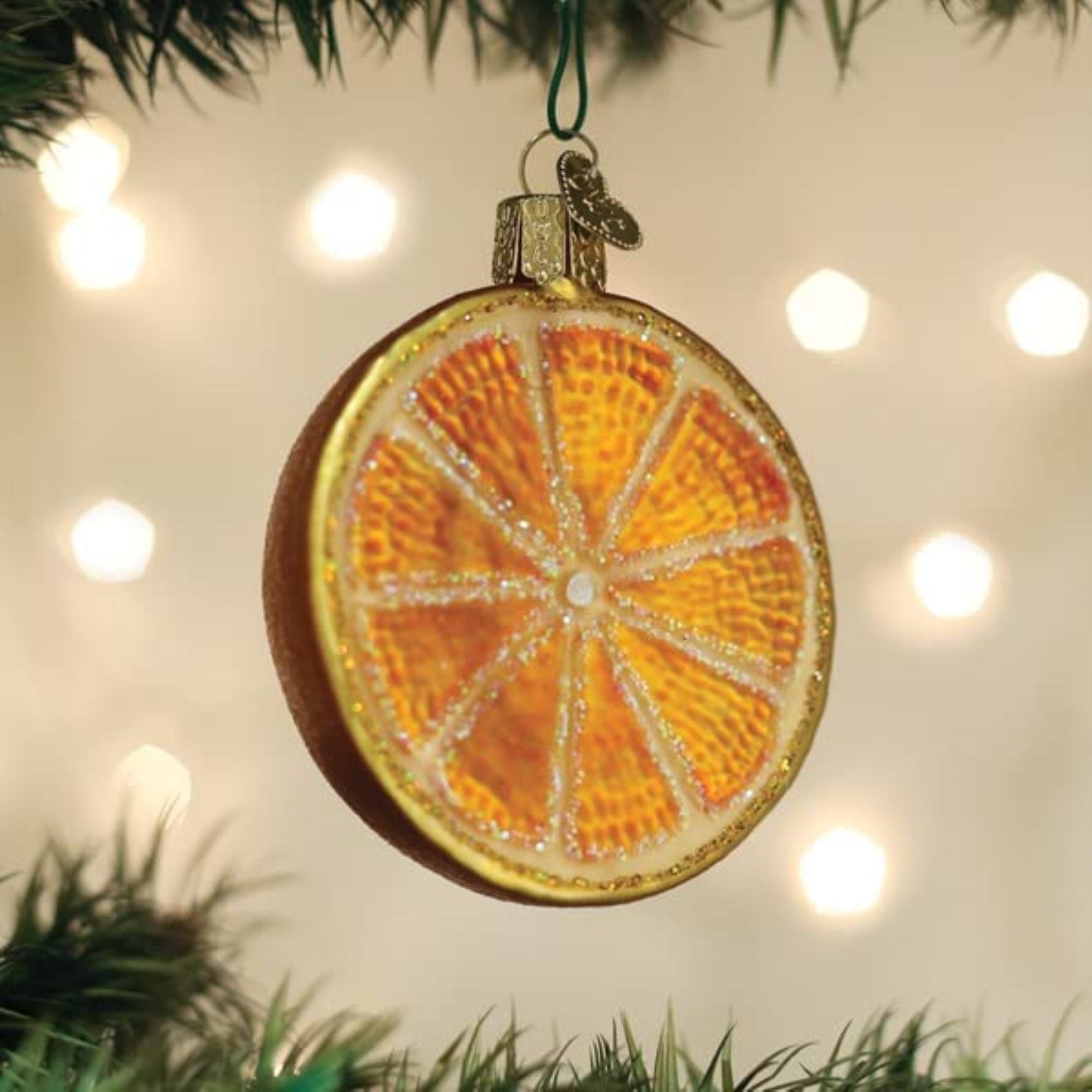 Old World Christmas Orange Glass Blown Ornament for Christmas Tree