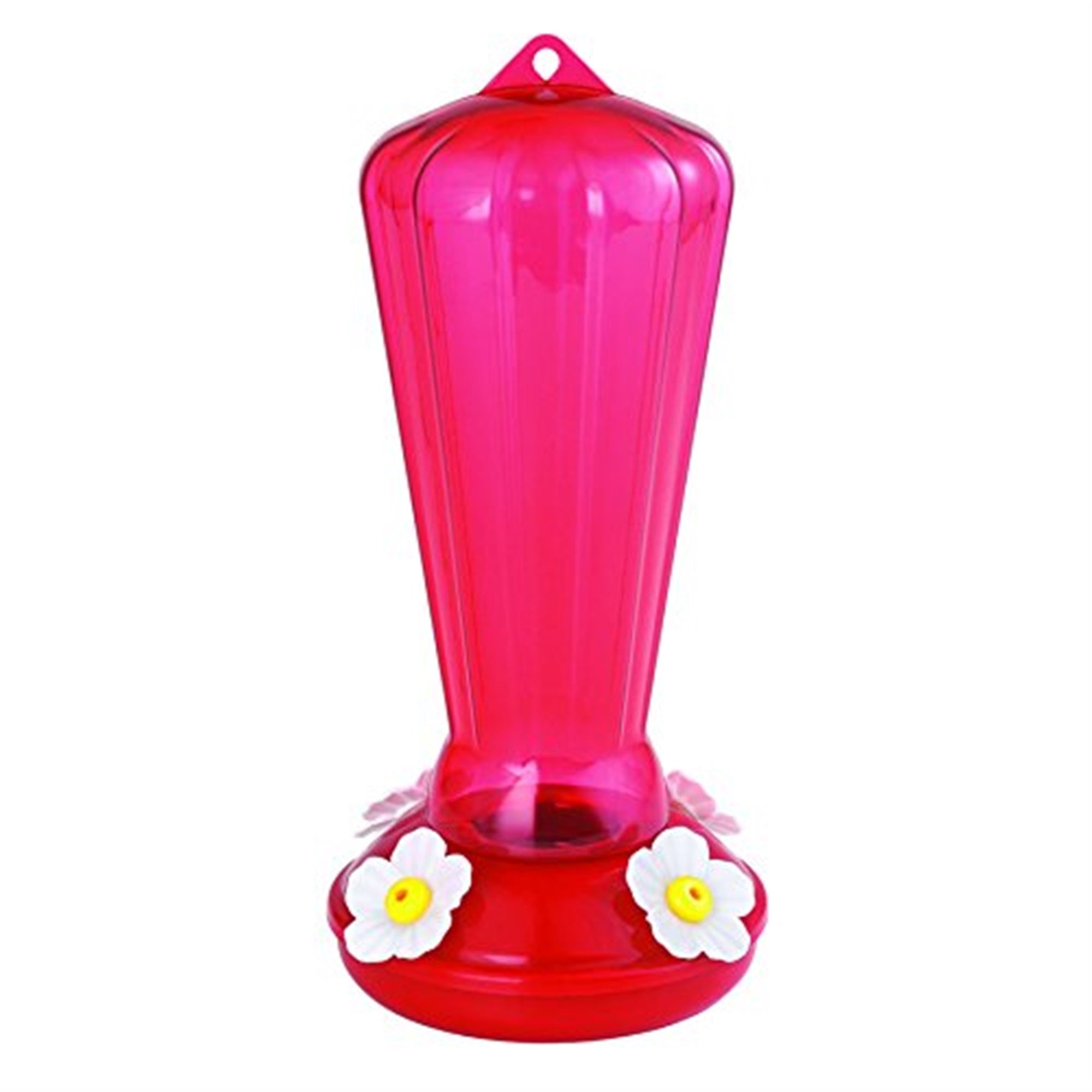 More Birds Hummingbird Feeder, Plastic Hummingbird Feeders, Red, 4 Feeding Stations, 25-Ounce Nectar Capacity, Hollyhock Pink