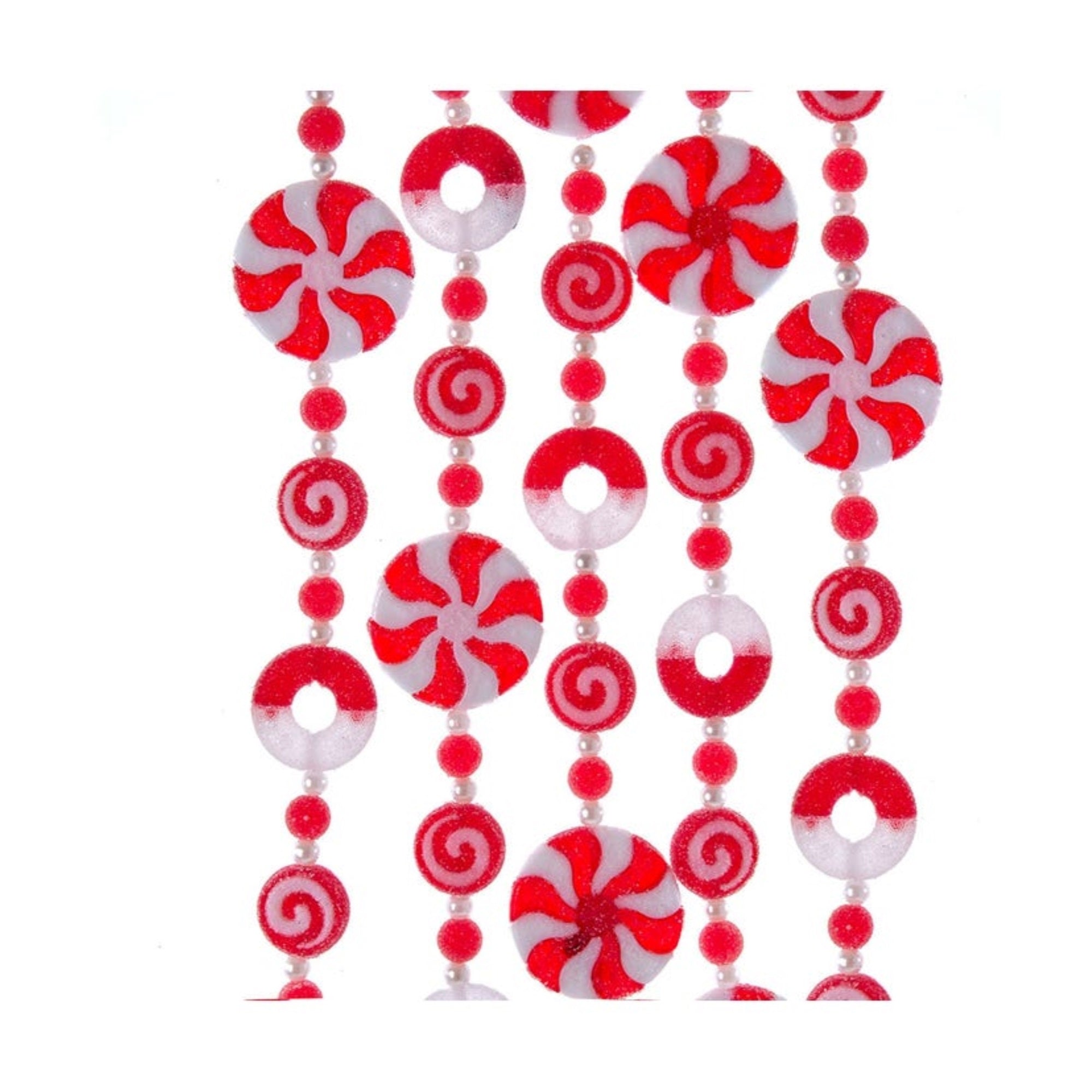 Kurt Adler Plastic Peppermint Candy Garland, 6'