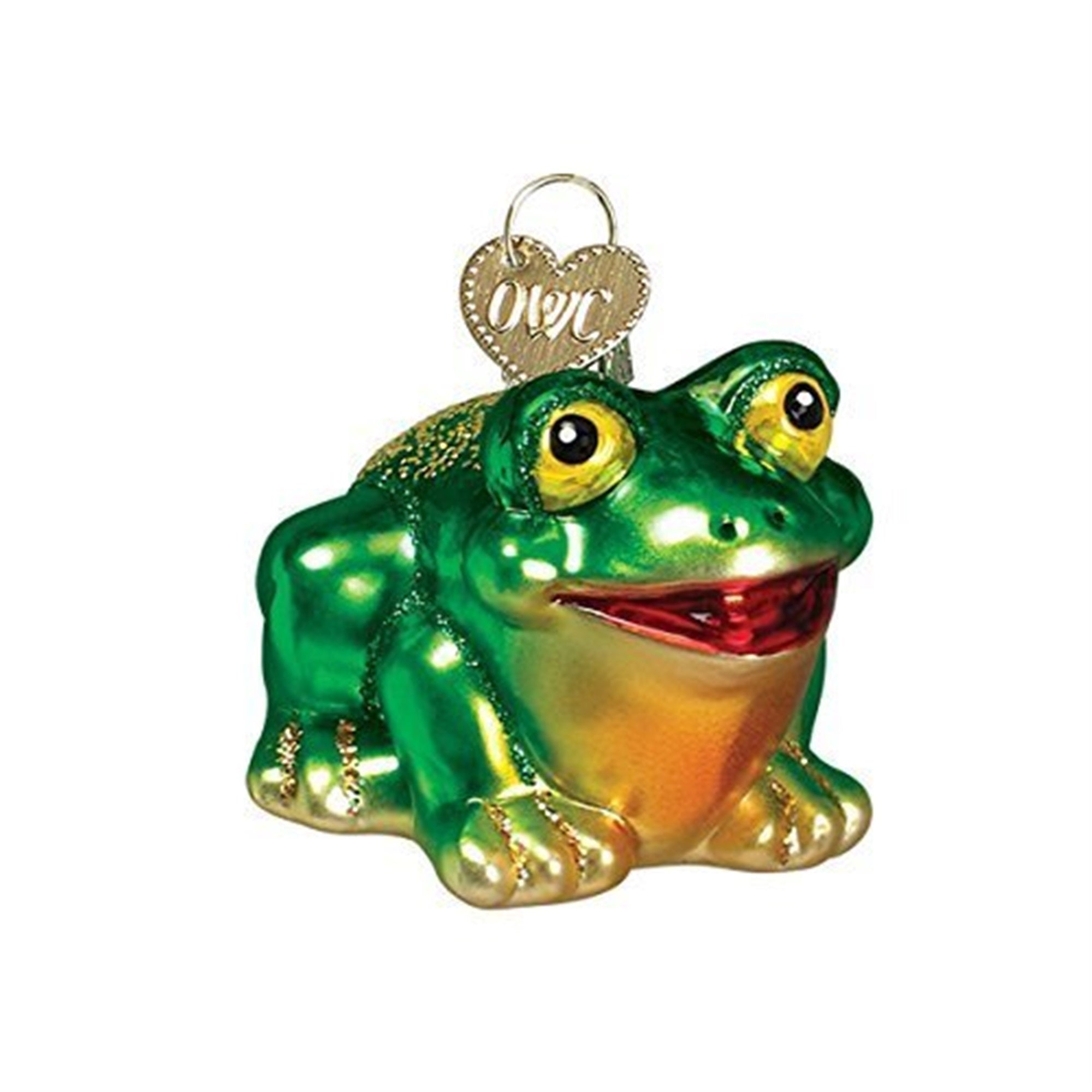 Old World Christmas Glass Blown Hop-Along Frog Ornament