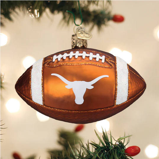 Old World Christmas NCAA Texas Longhorns Glass Football Ornament