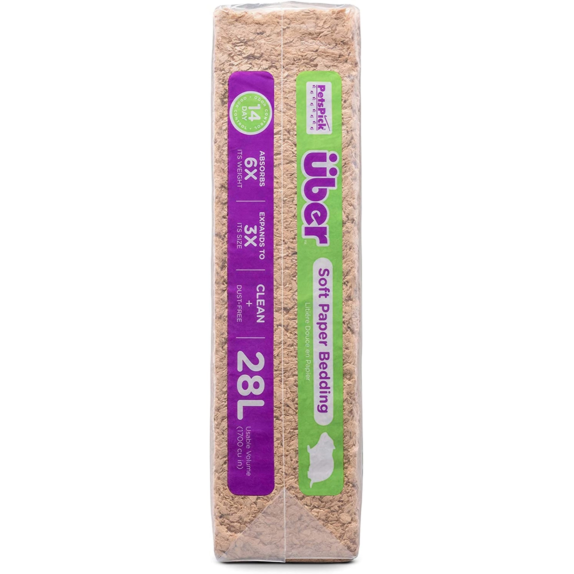 PetsPick Uber Soft Paper Pet Bedding for Small Animals, Natural 56L