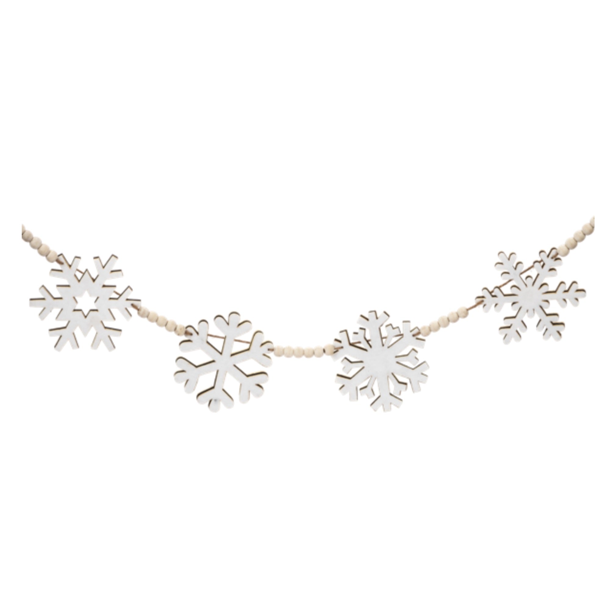 Ganz Wooden Snowflake Holiday Garland, 94.5" Long