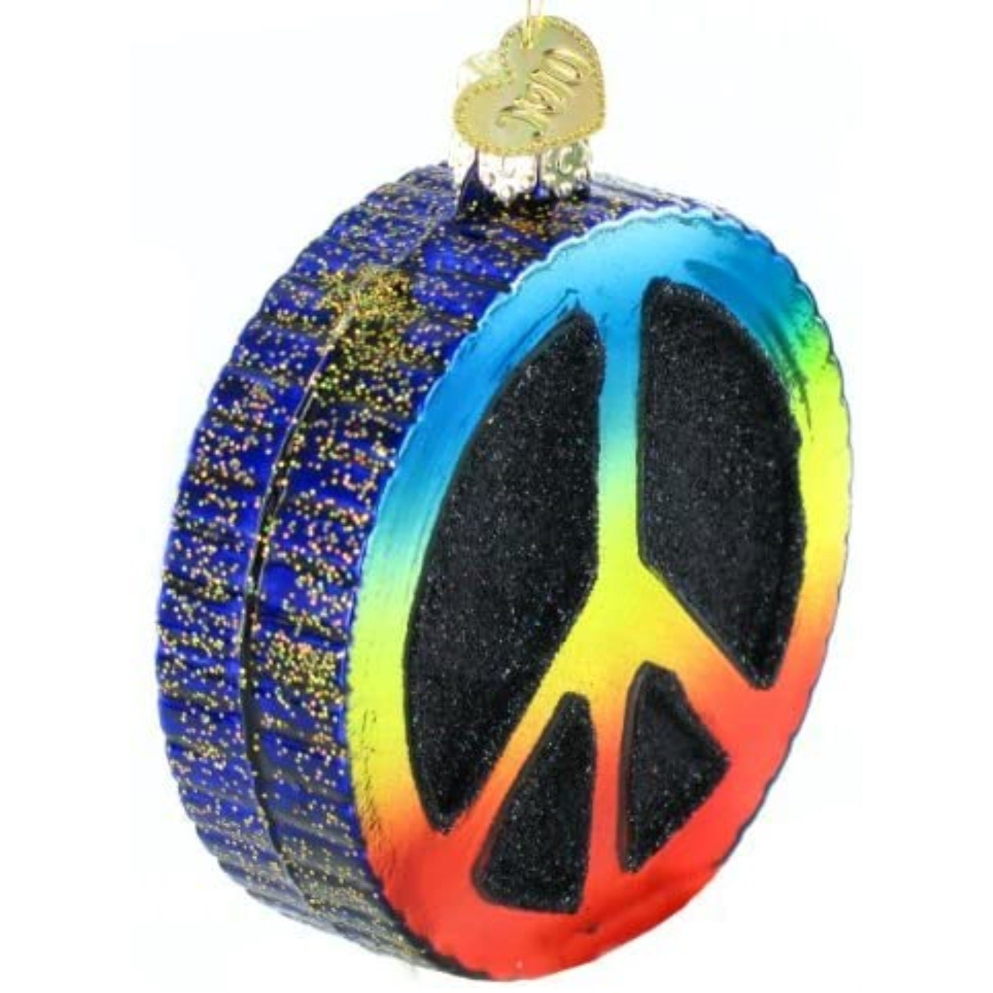 Old World Christmas Glass Blown Tree Ornament, Peace Sign