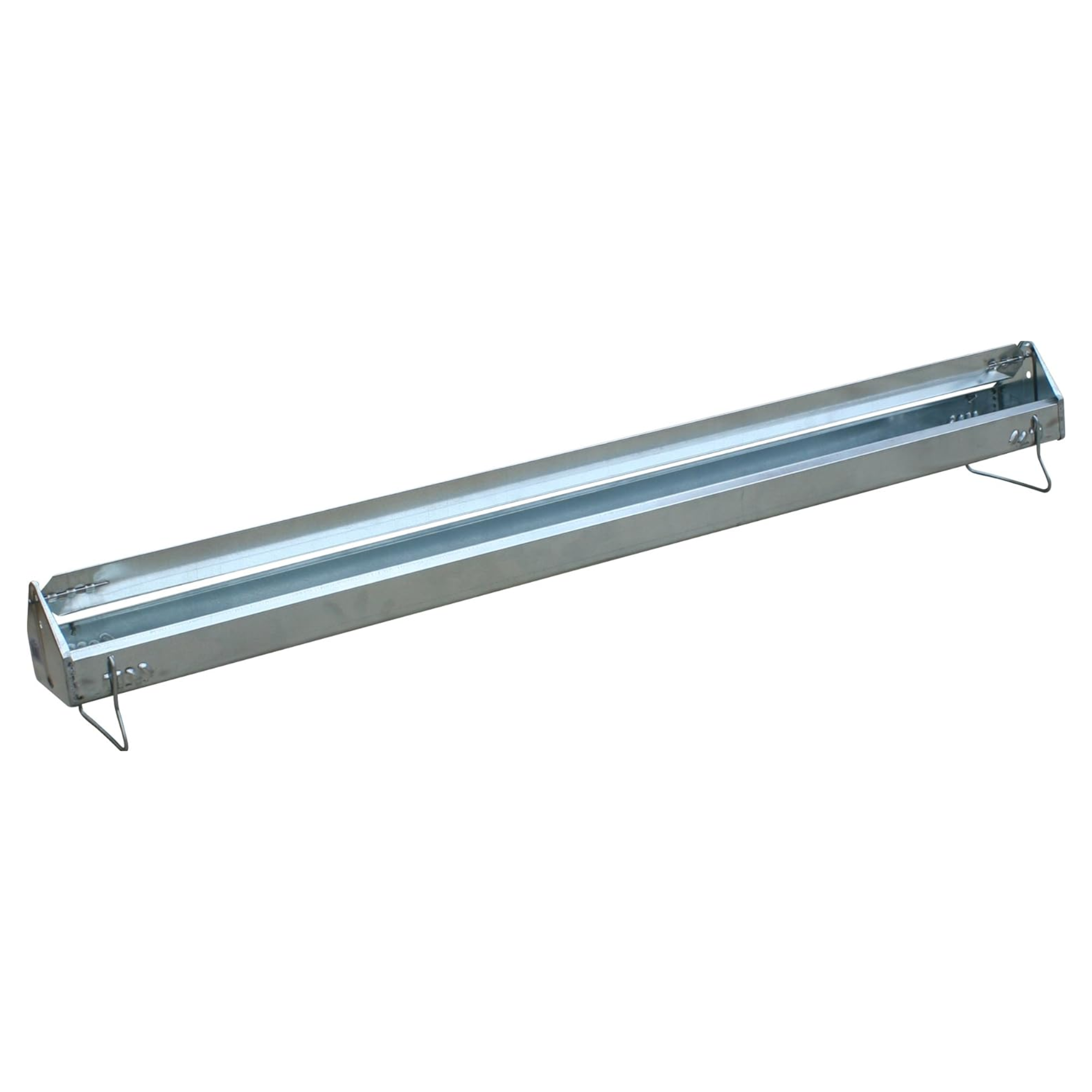 FARM-TUFF Reel Top Heavy Duty Long Rectangular Outdoor Galvanized Metal Poultry Feeder for Chickens, 36in