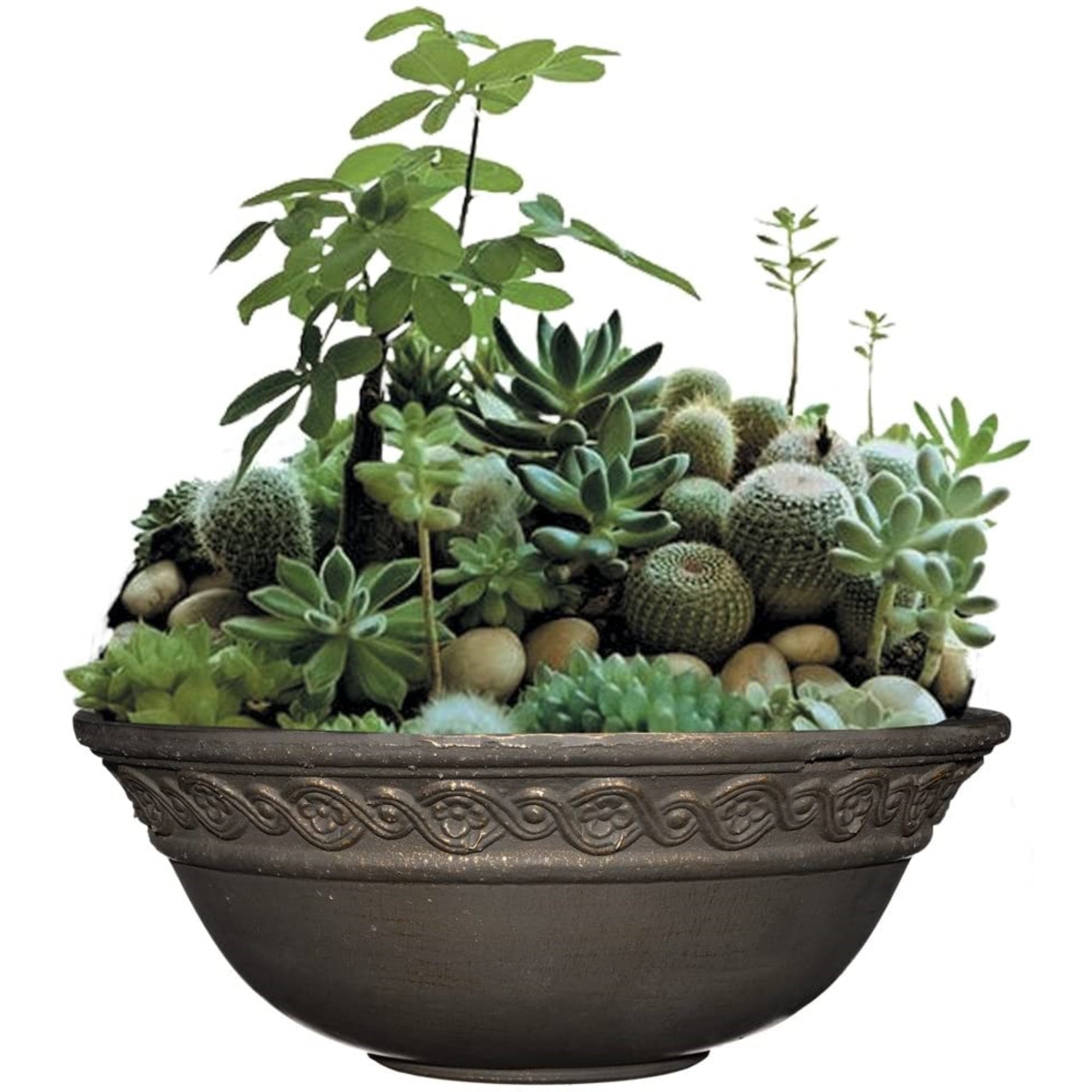 Classic Home and Garden Corinthian Resin Flower Pot Planter Bowl 12"
