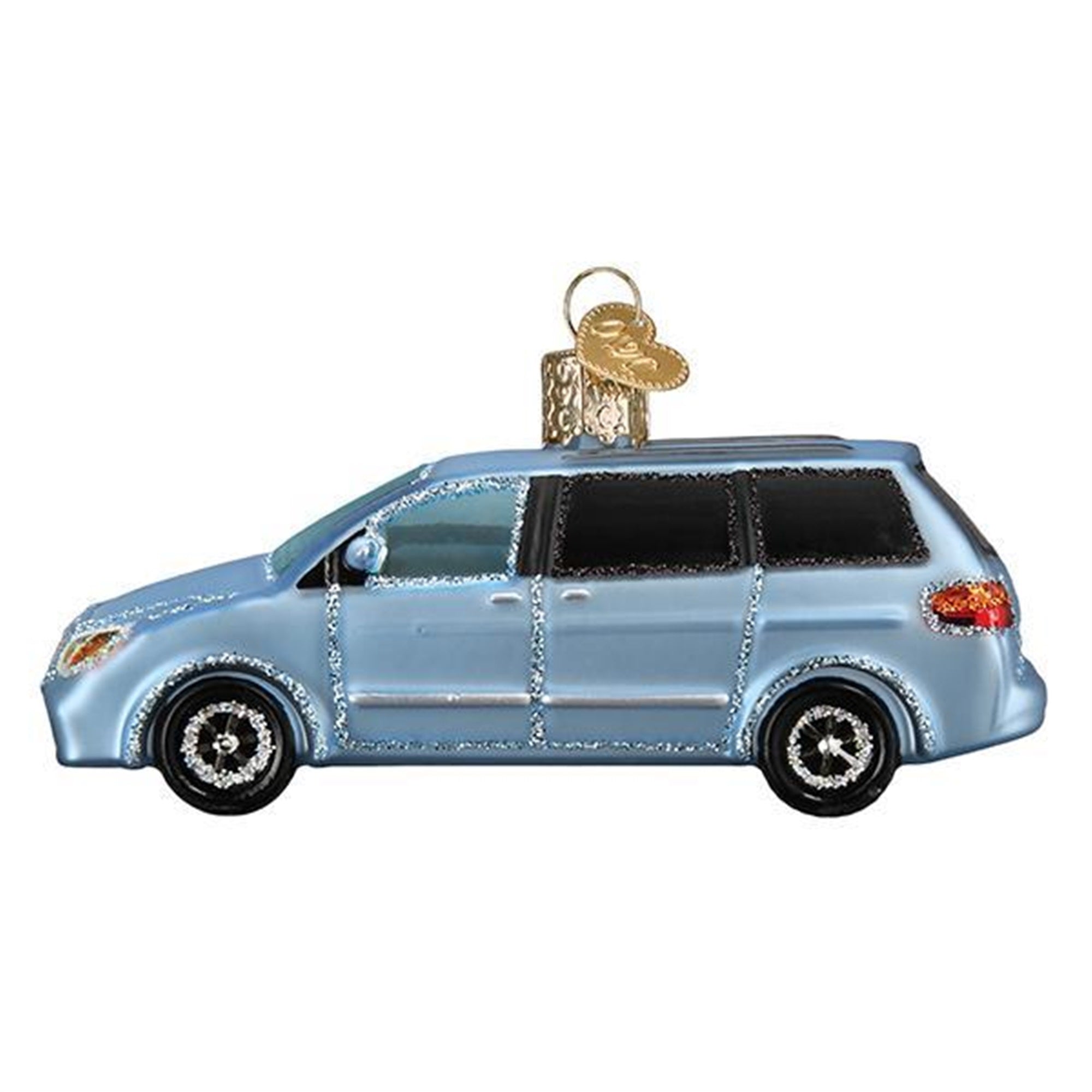 Old World Christmas Glass Blown Ornaments, Soccer Mom Minivan 4.25"