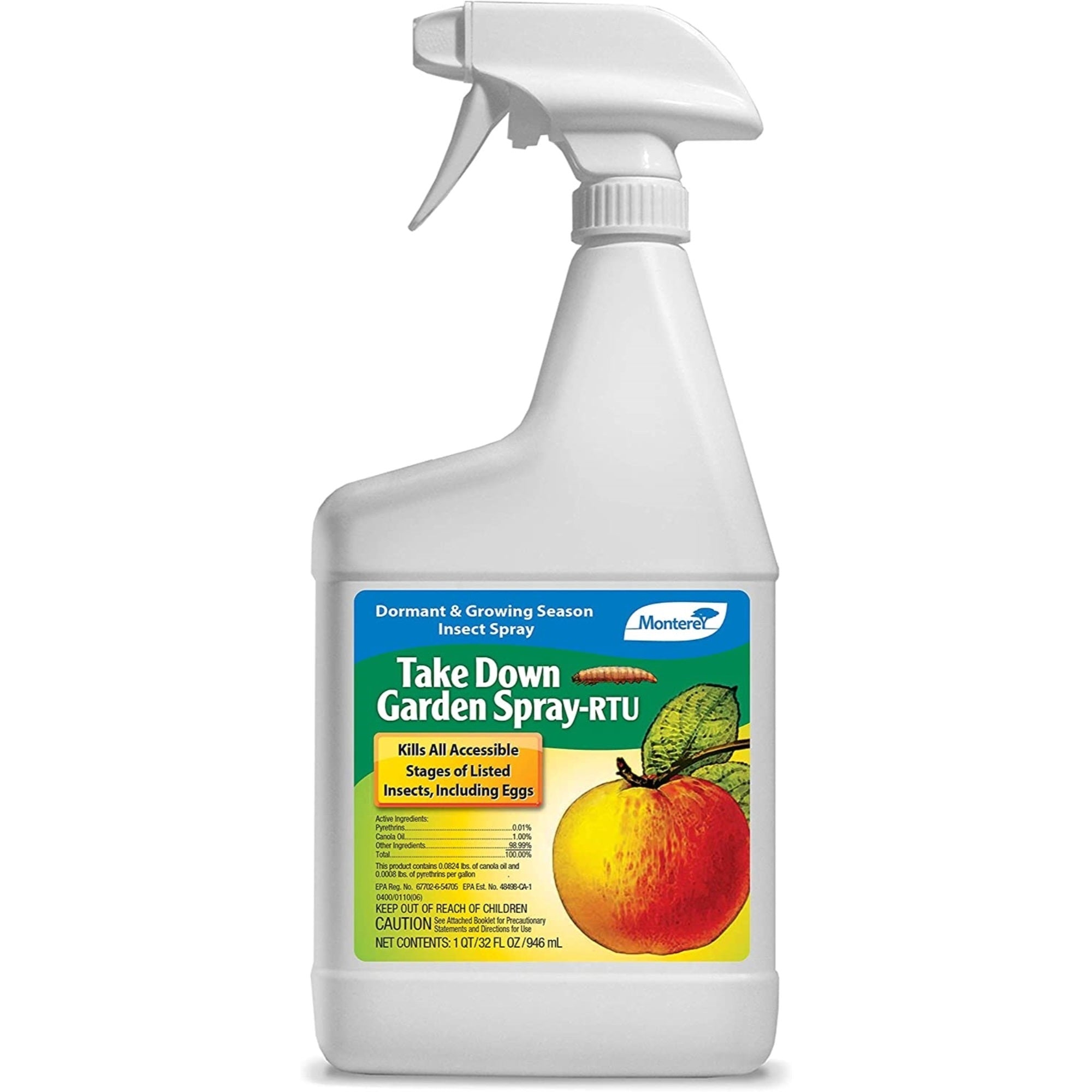 Monterey Take Down Garden Spray Insecticide/Pesticide, RTU Spray 32 oz