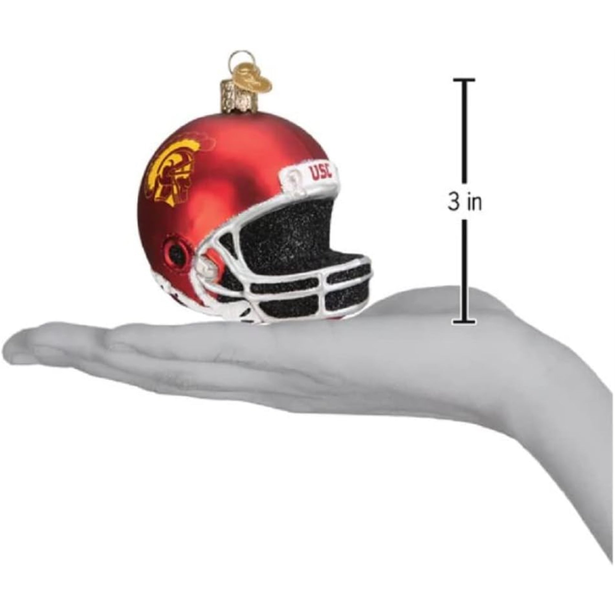 Old World Christmas USC Football Helmet Glass Blown Ornament for Christmas Tree