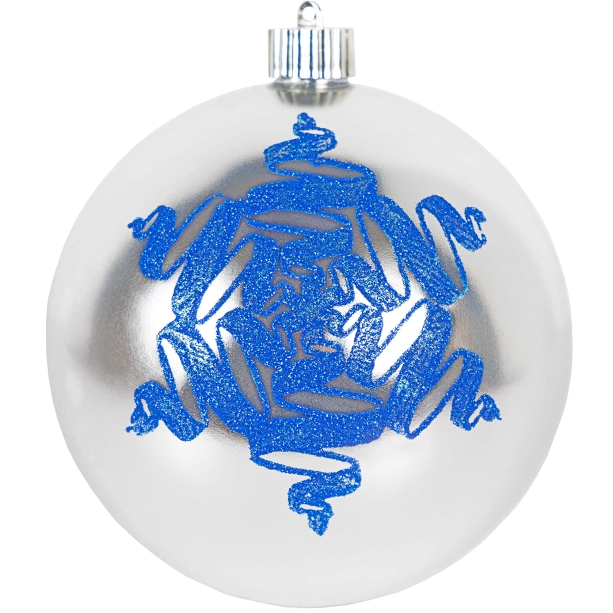 Christmas By Krebs Decorative Ball Ornament, 6 Inch, Blue & Silver (Pack of 8)