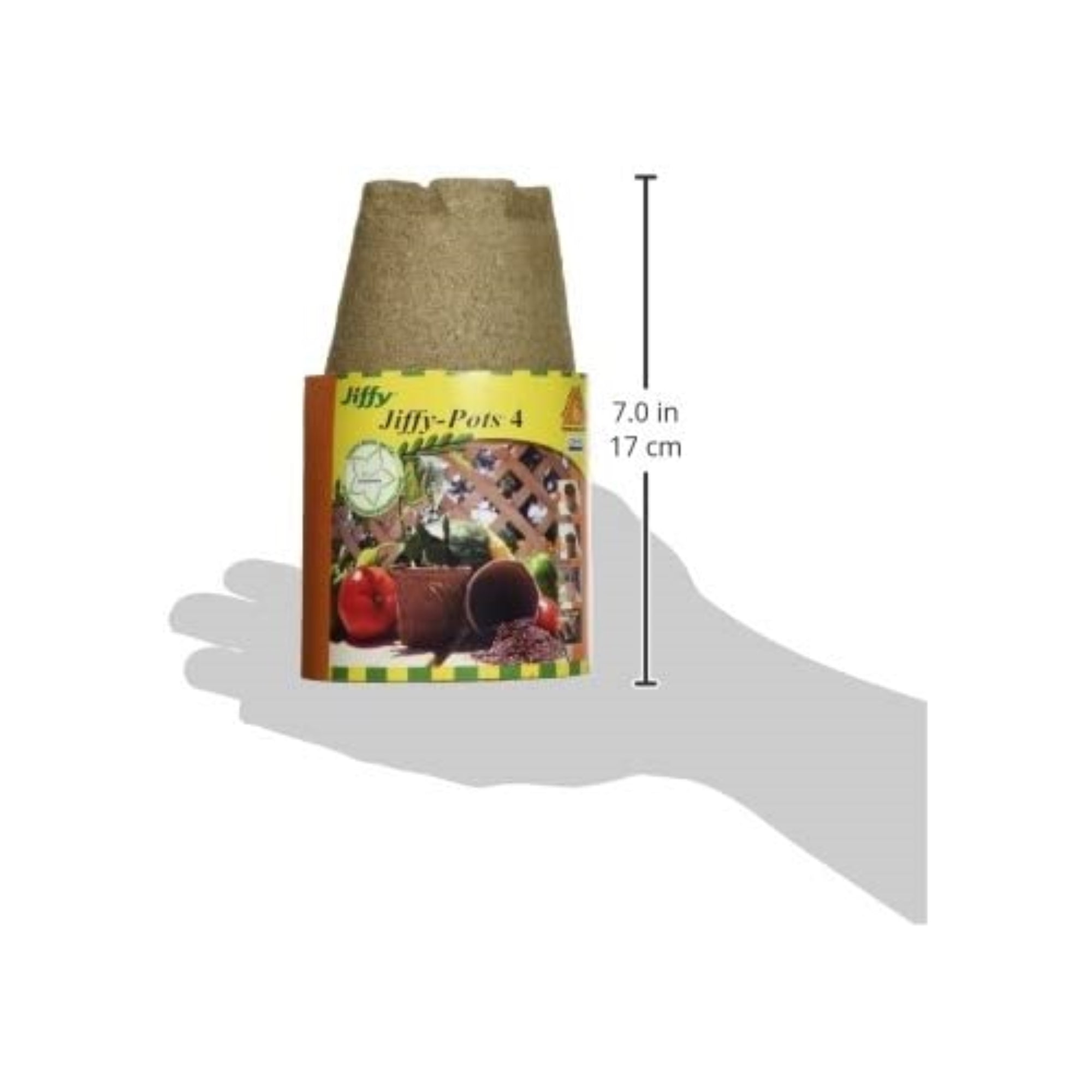 Jiffy Round Degradable Seed Starting Peat Pots, Brown, 4" (Pack of 6)