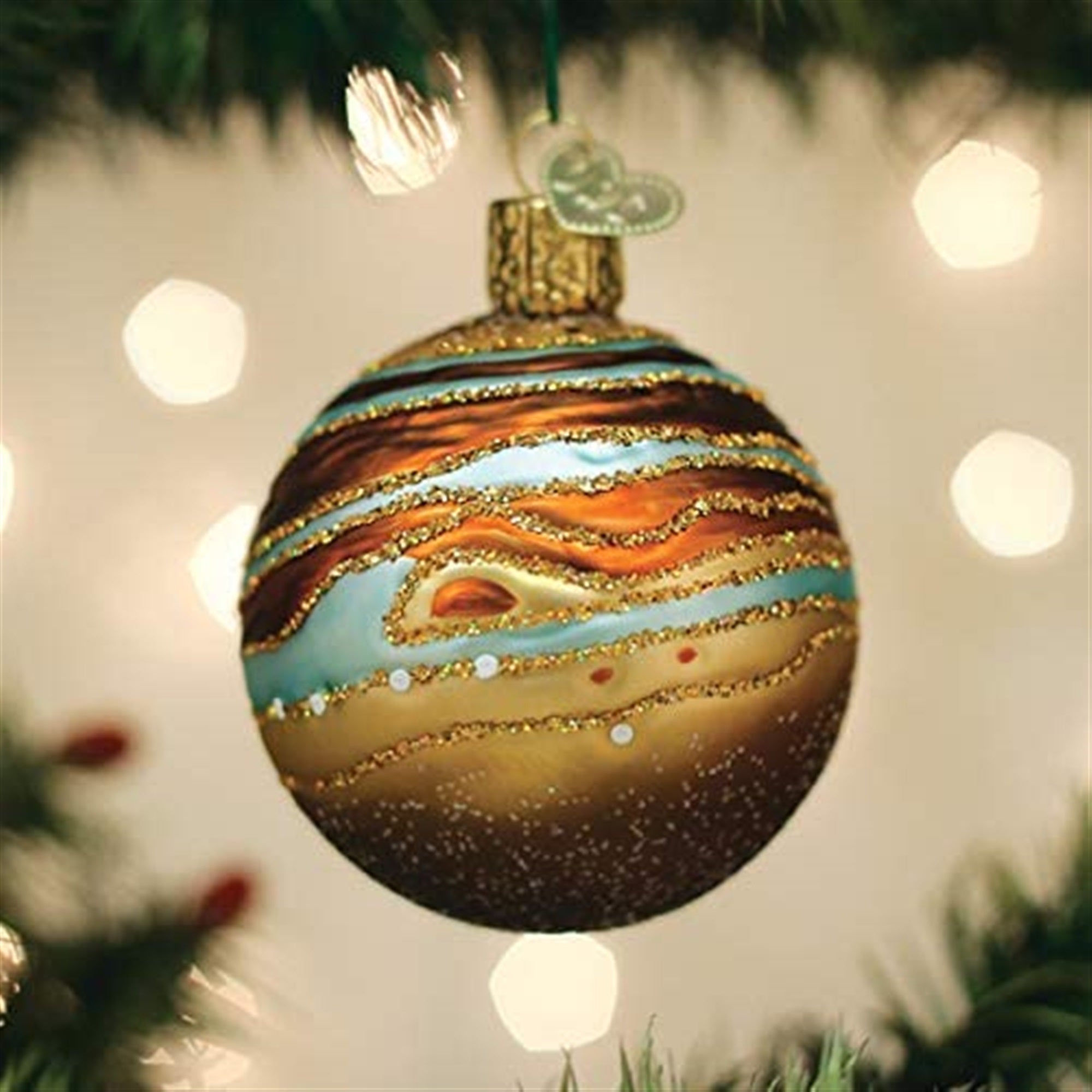 Old World Christmas Glass Blown Ornament Jupiter, 2.5"