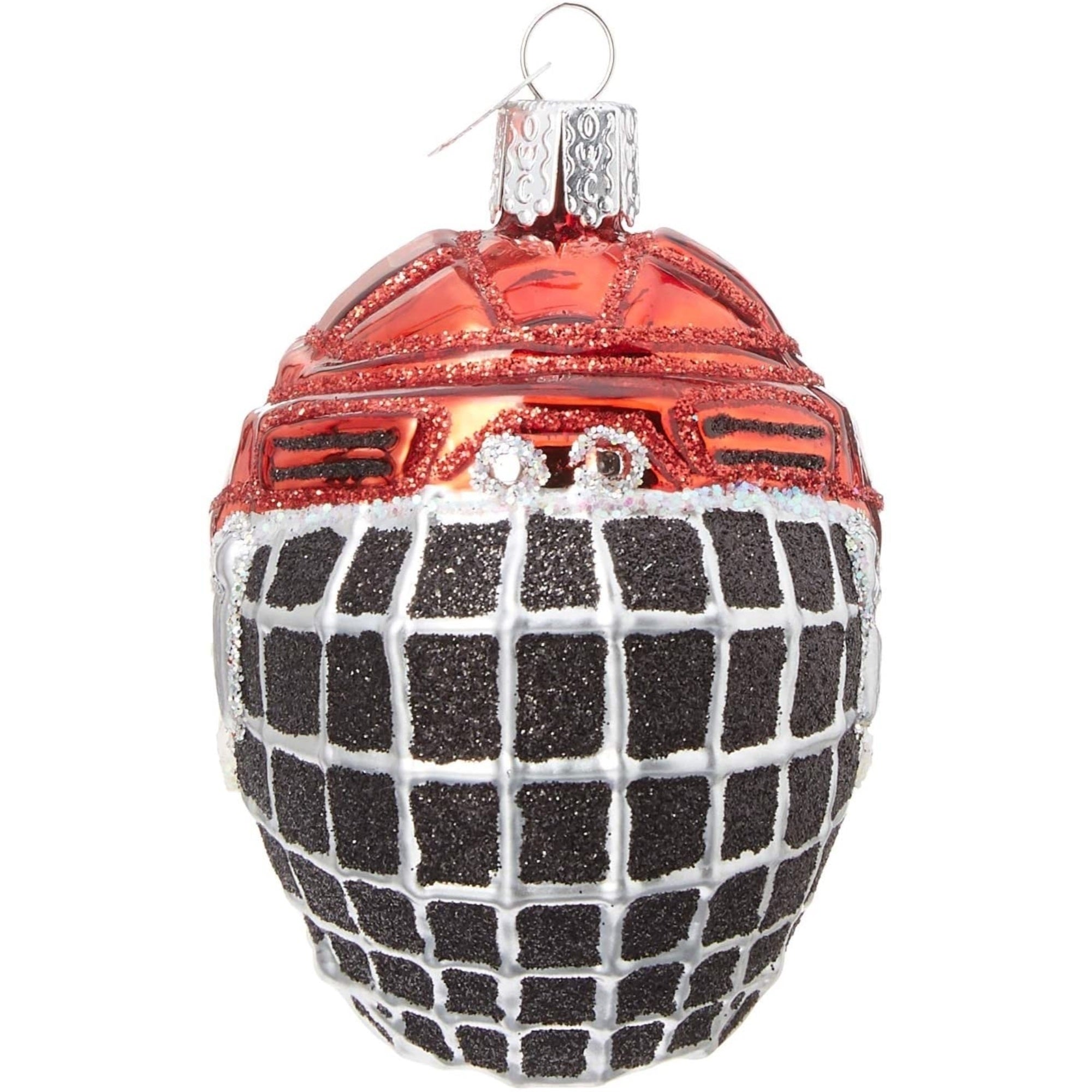 Old World Christmas Hockey Helmet Hanging Glass Blown Ornament