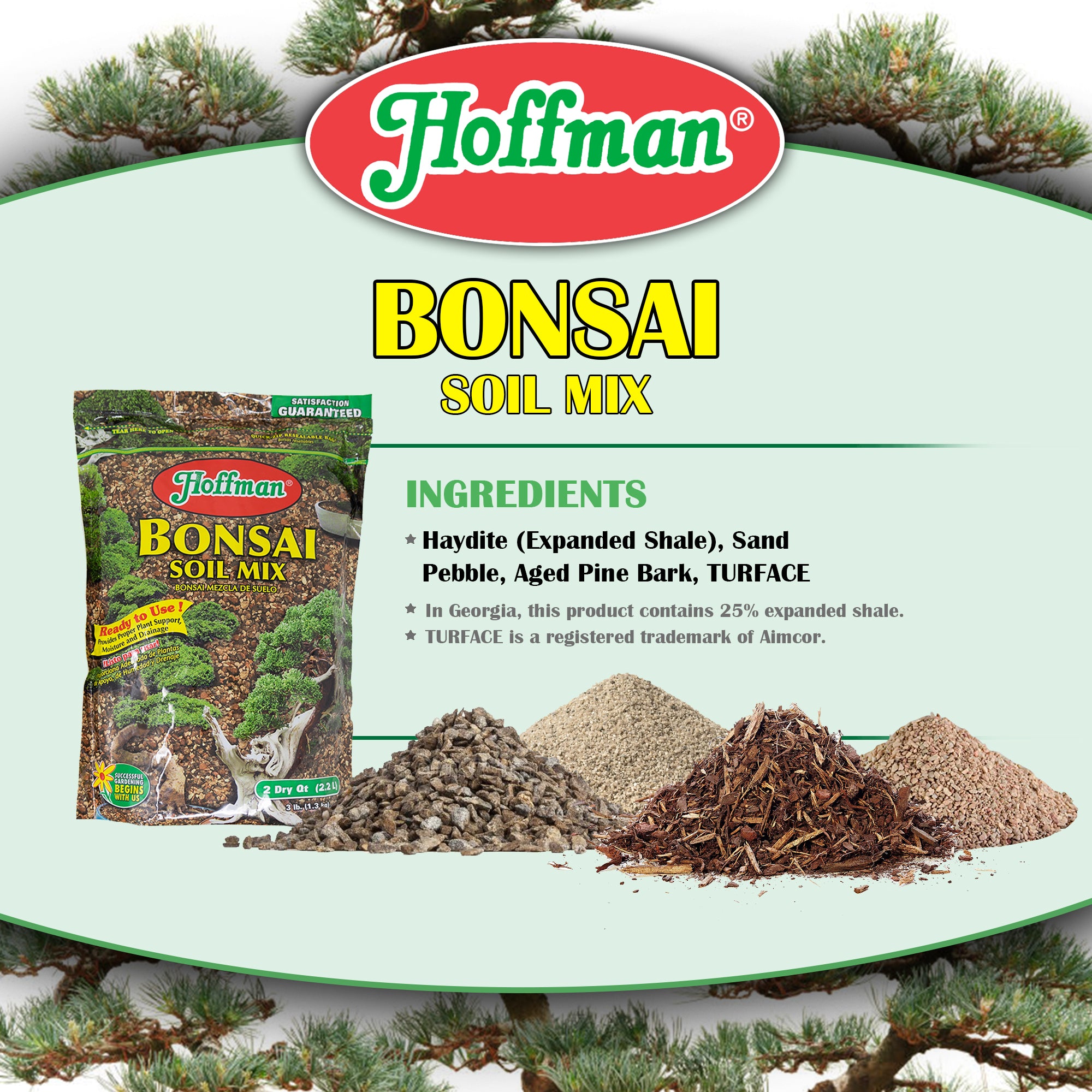 Hoffman Ready To Use Bonsai Soil Potting Mix, 2 Quart Bag