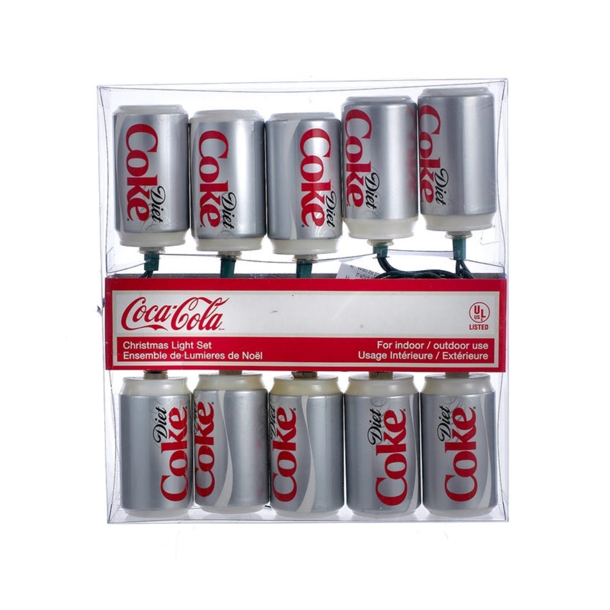 Kurt Adler Indoor/Outdoor String 10-Light Set, Diet Coca-Cola Lights, 11.5 feet