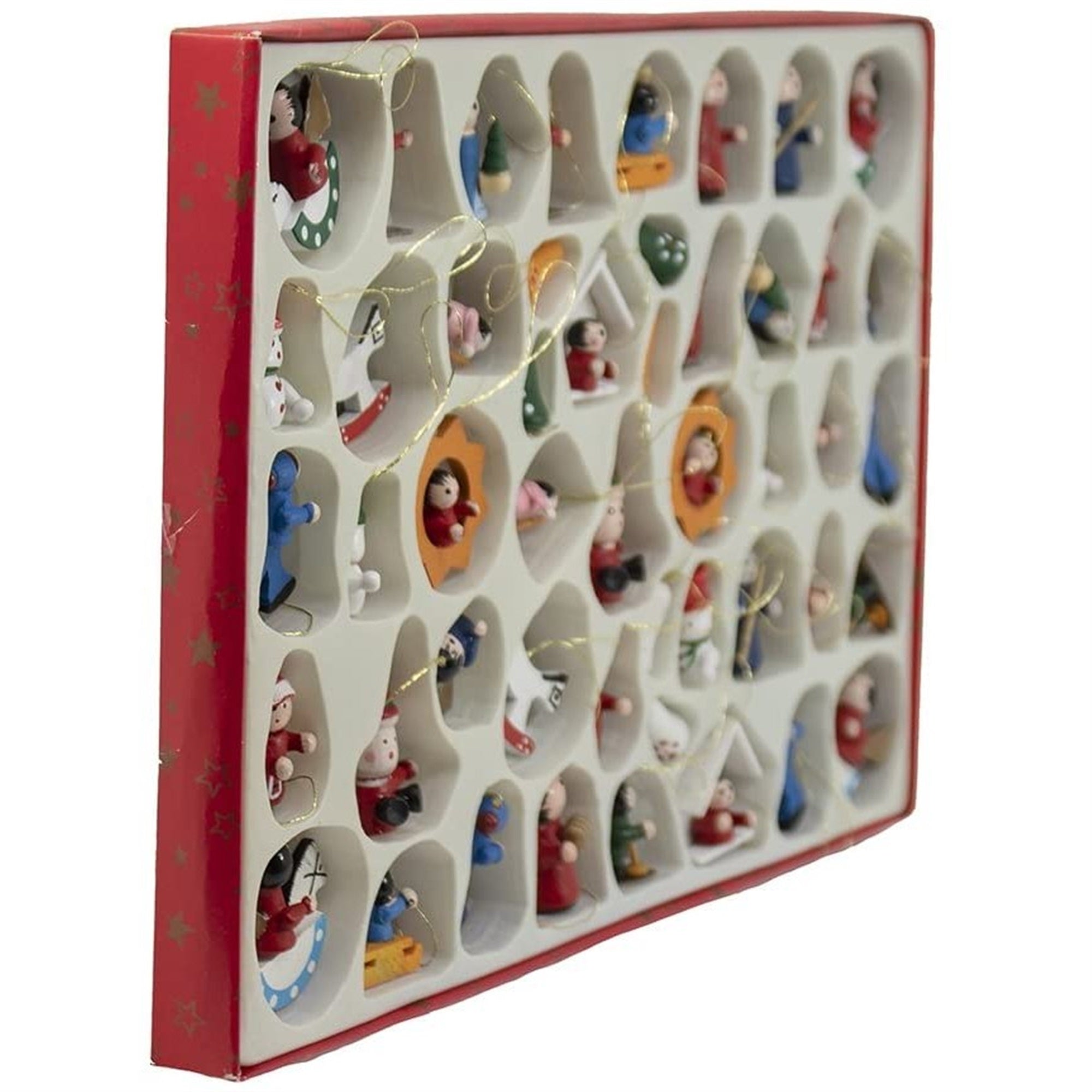 Kurt Adler Petite Treasures Wooden Mini Christmas Ornament Set of 48 Pieces