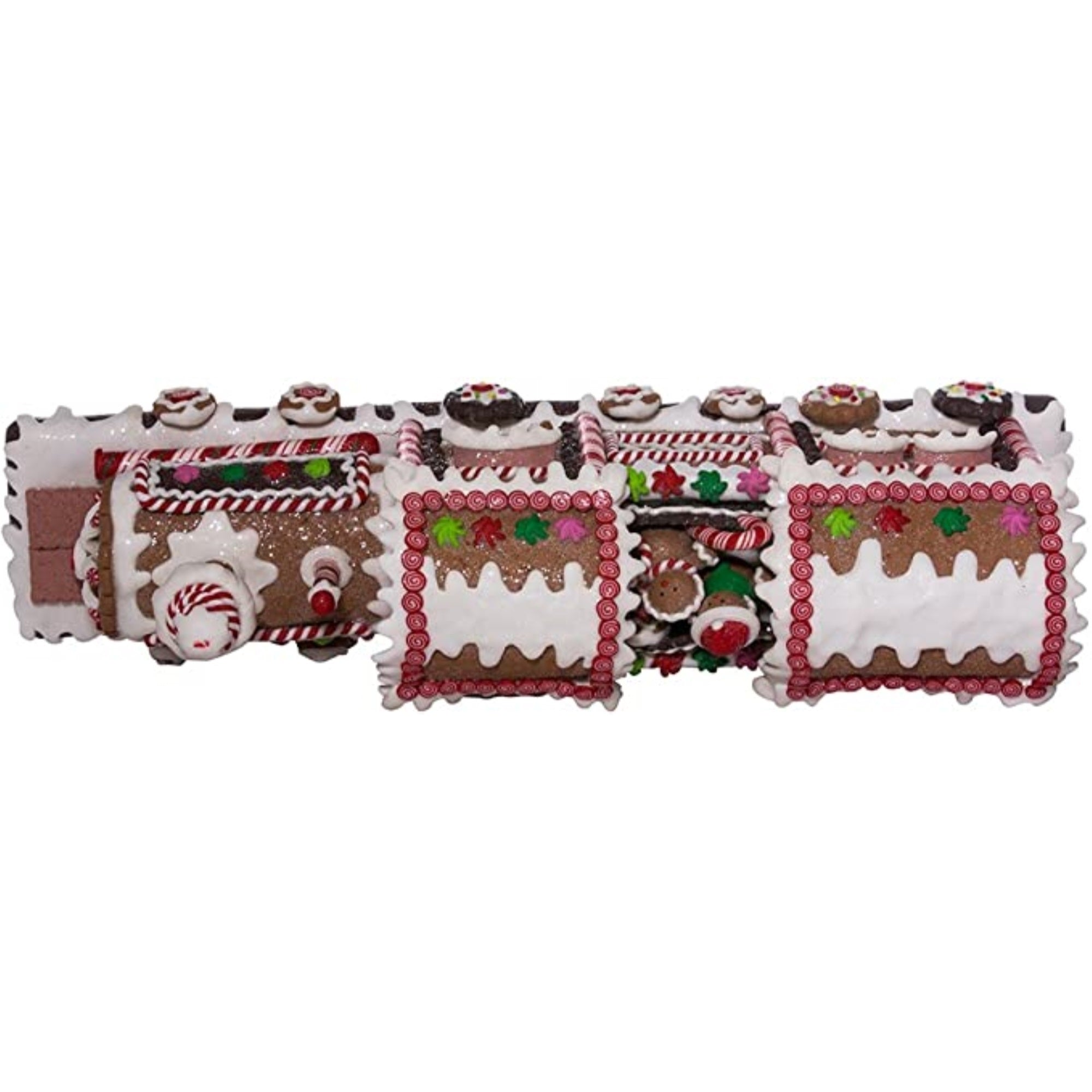 Kurt Adler Battery-Operated Gingerbread Christmas LED Train Table Piece, 19.5"