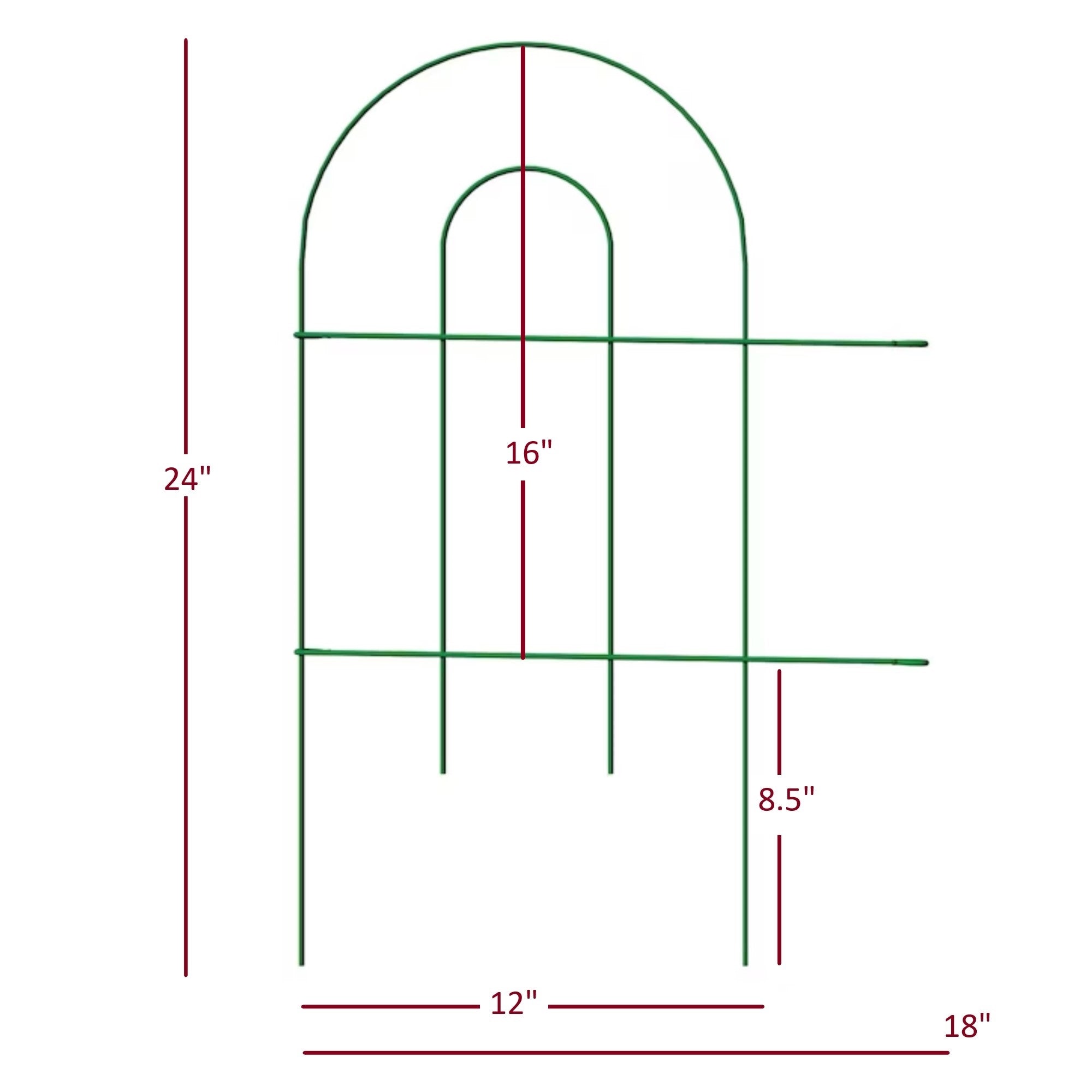 Origin Point Garden Craft Round Folding Border Fence, Green, 10' L x 24" H