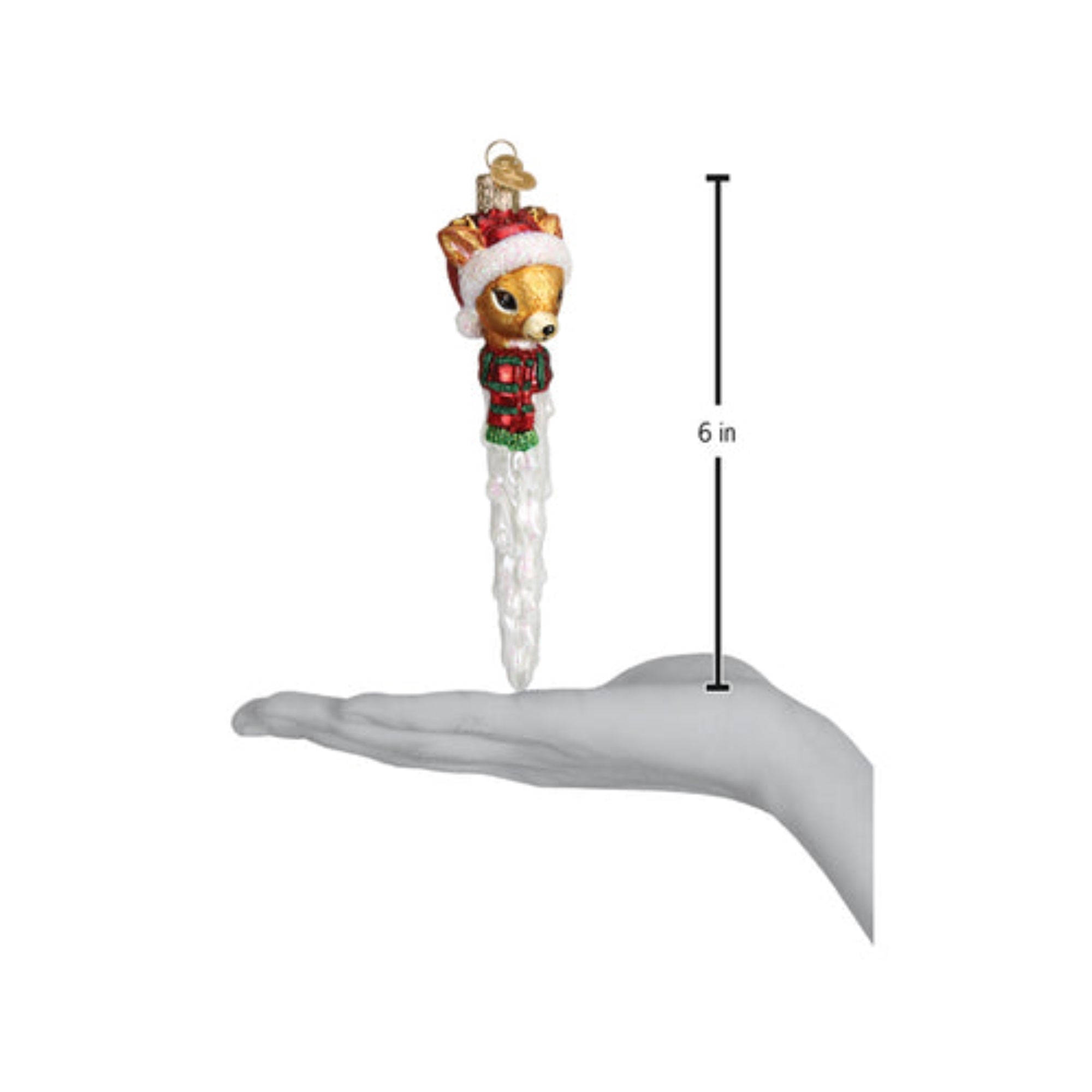 Old World Christmas Reindeer Icicle Blown Glass Holiday Ornament For Tree