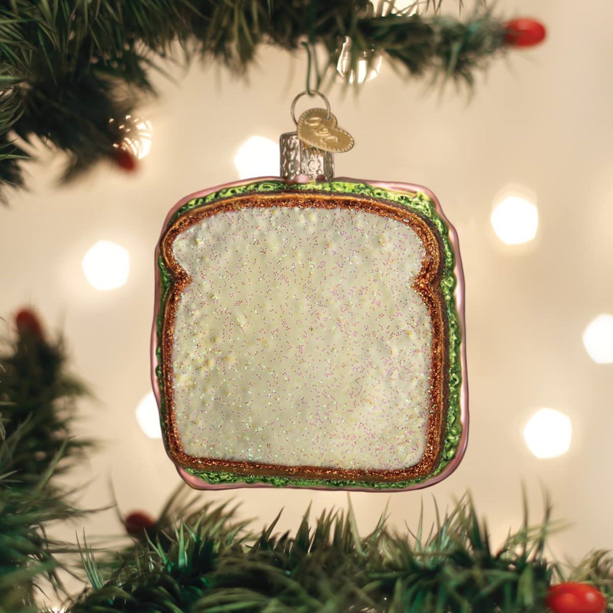 Old World Christmas Blown Glass Christmas Ornament, Ham and Cheese Sandwich