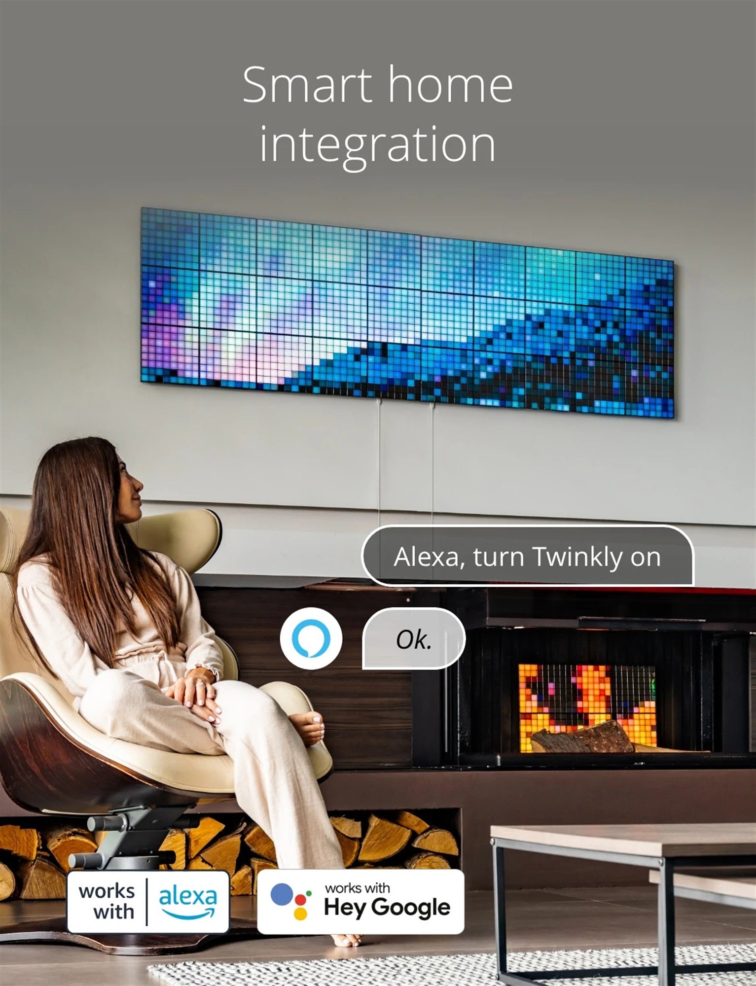 Twinkly Squares App Controlled Panels Starter Kit Indoor and Outdoor Smart Lighting Decoration, Multicolor LED