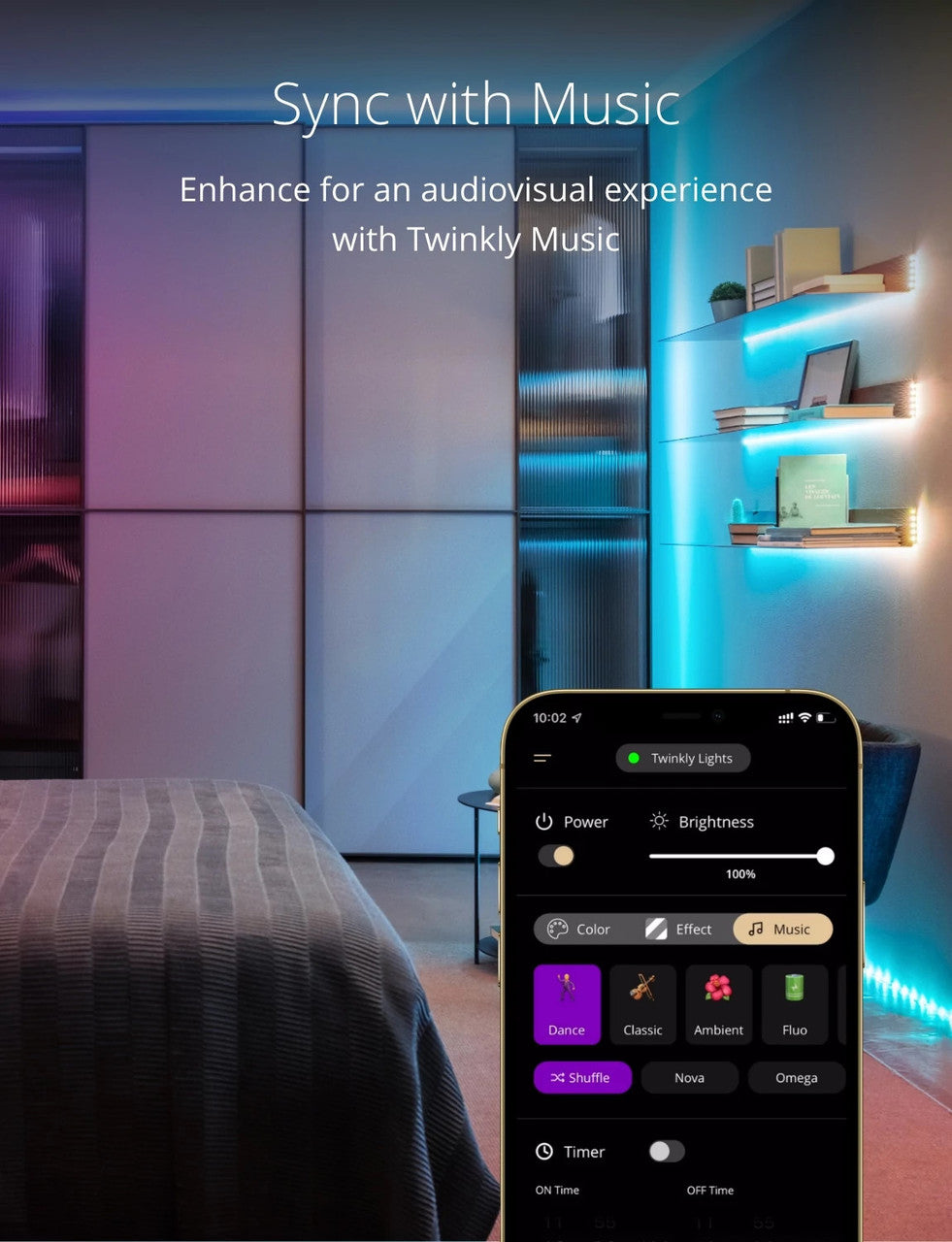 Twinkly Line App Controlled, Adhesive and Magnetic Wire Light Strip Starter Kit, Indoor Smart Home Lighting Decoration, Multicolor RGB LED, 5ft