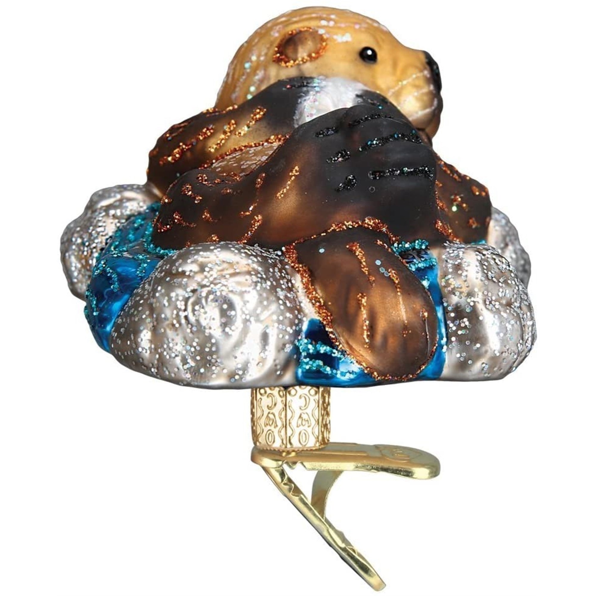 Old World Christmas Blown Glass Christmas Ornament, Floating Sea Otter