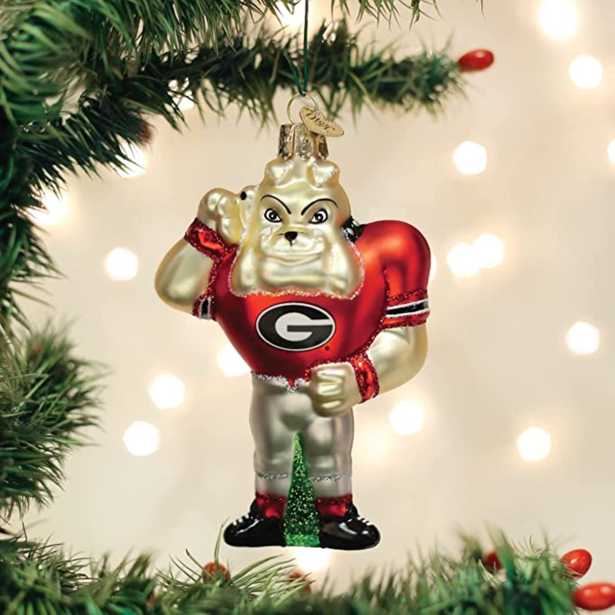 Old World Christmas Blown Glass Christmas Ornament, University of Georgia, Hairy Dawg Mascot