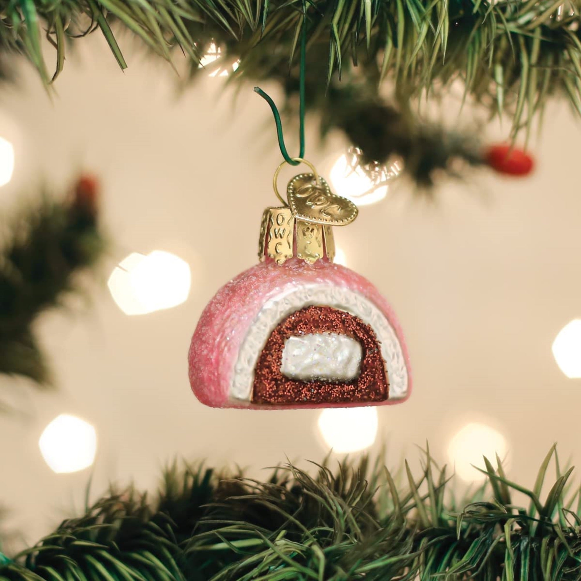Old World Christmas Blown Glass Christmas Ornament, Mini Hostess Snoball, 1.5"