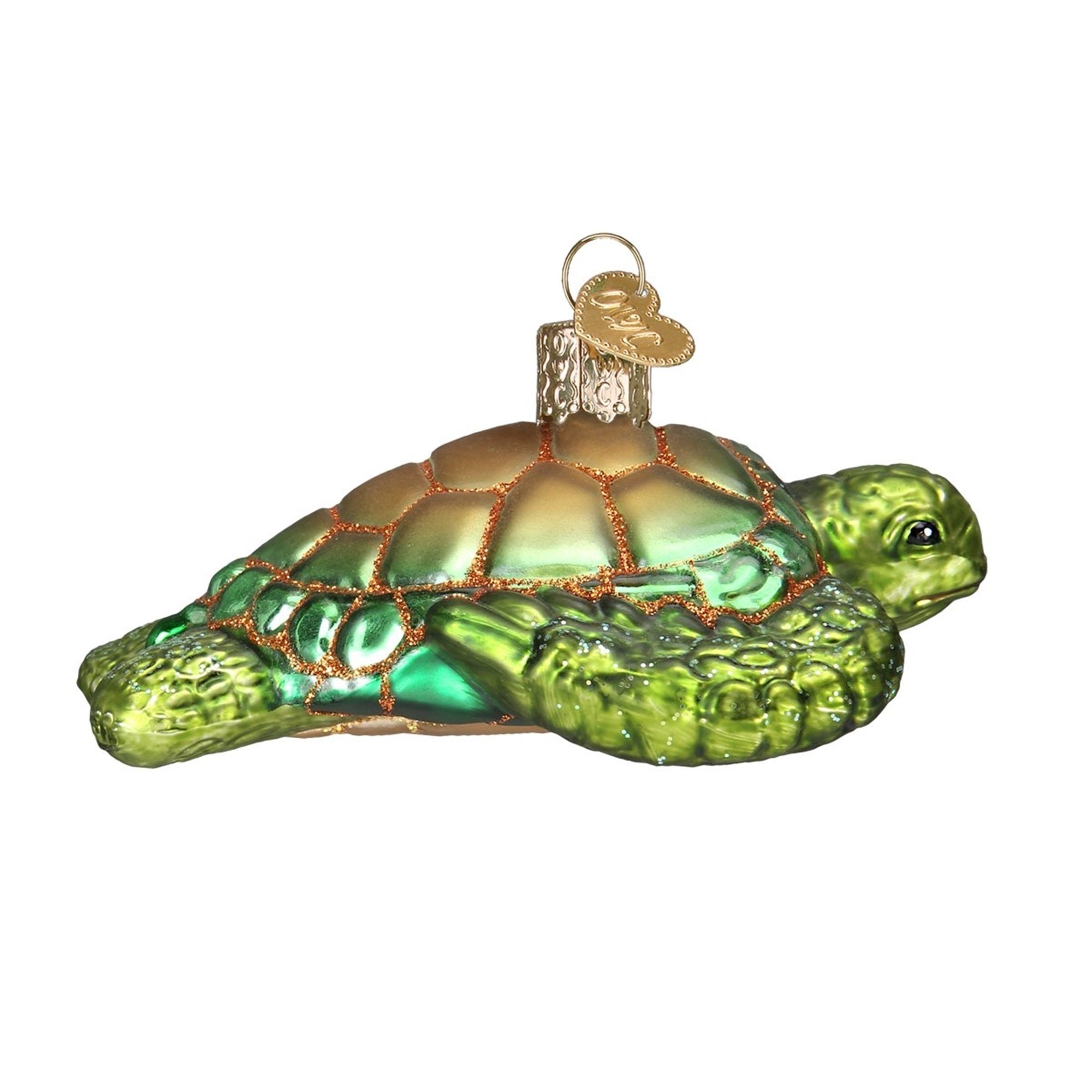 Old World Christmas Ornaments Glass Blown Ornaments, Green Sea Turtle
