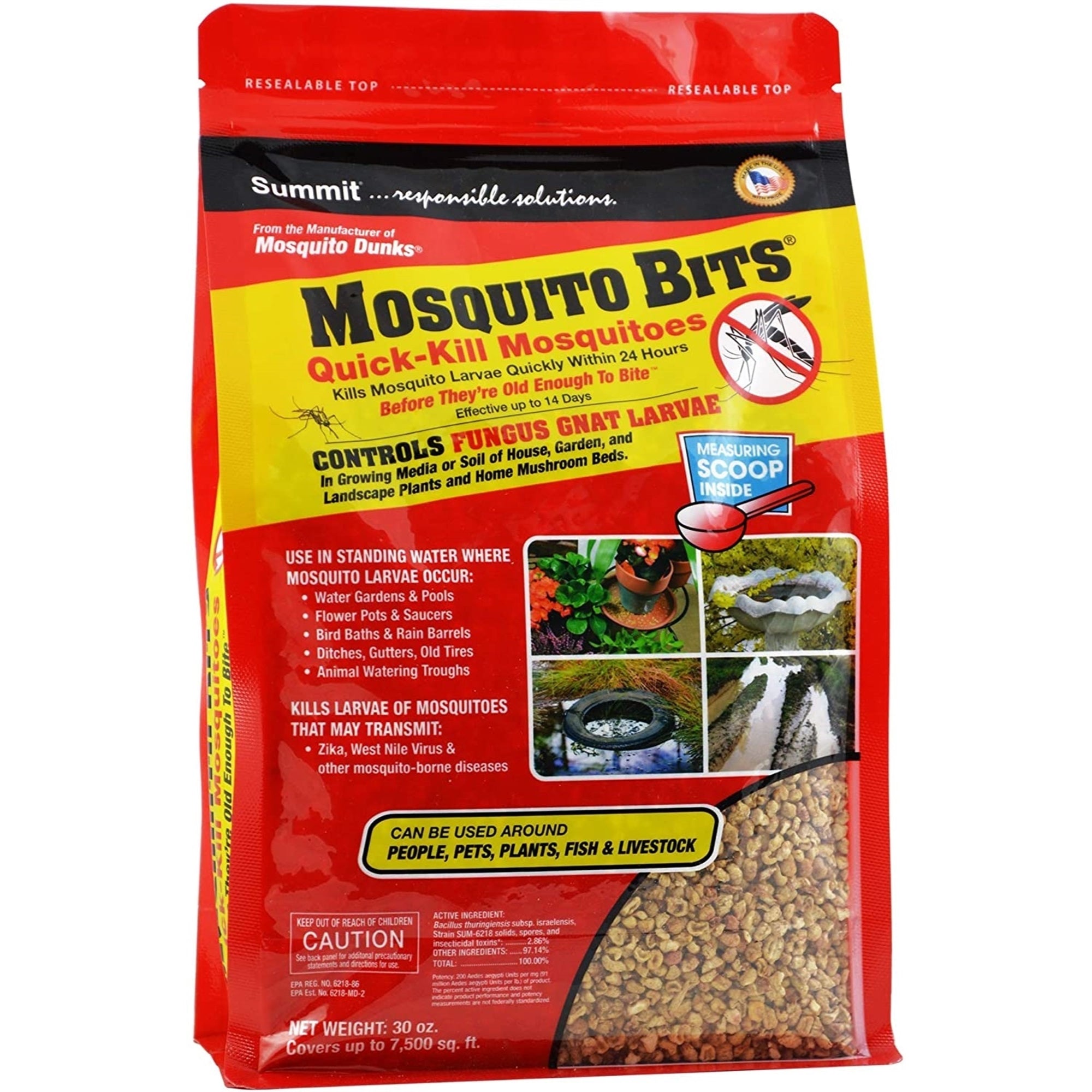 Summit Mosquito Bits Insecticide, 30 Ounce Bag