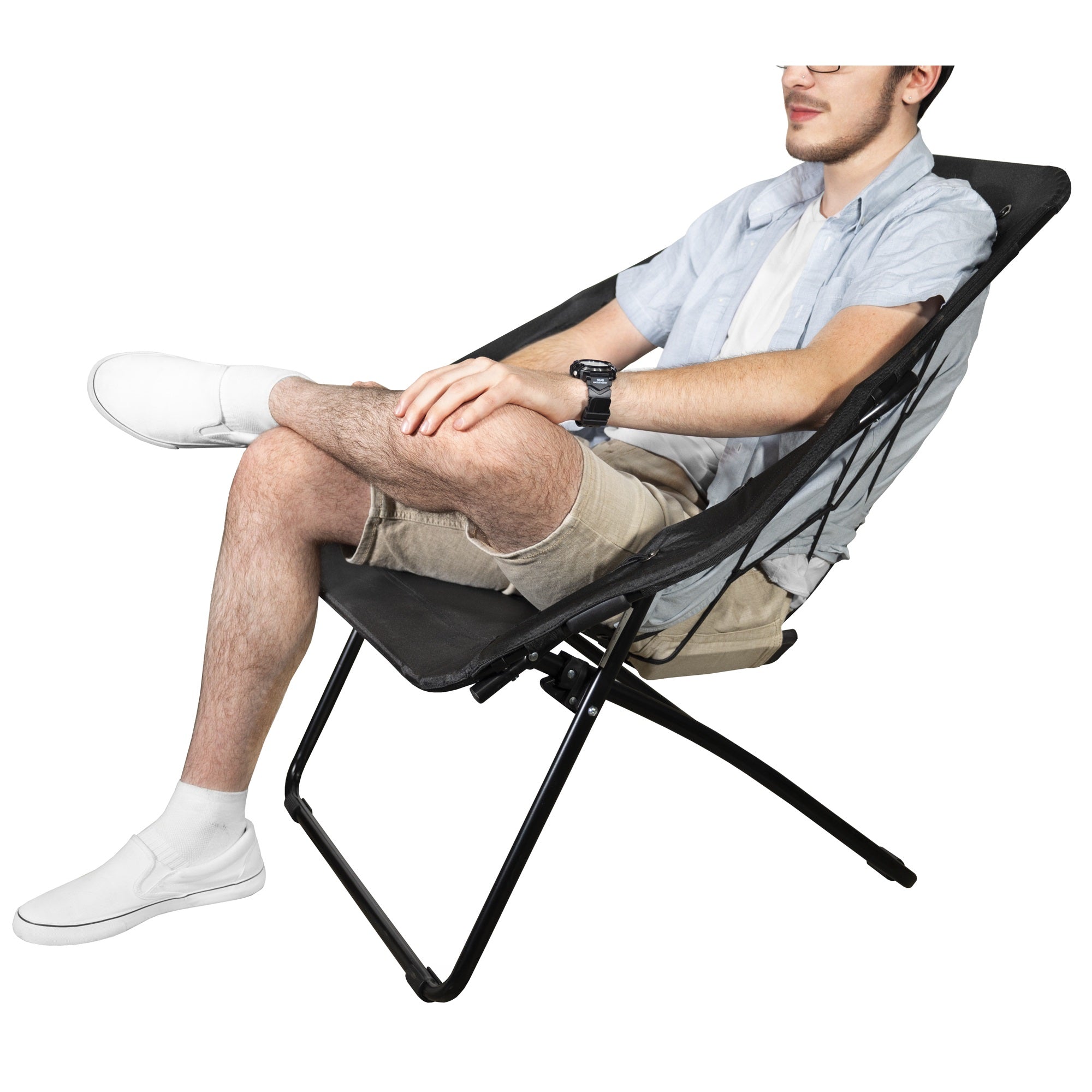 Zenithen Black Hexagon Bungee Chair For Dorm, Bed, Living Room, 32" (Pack of 1)