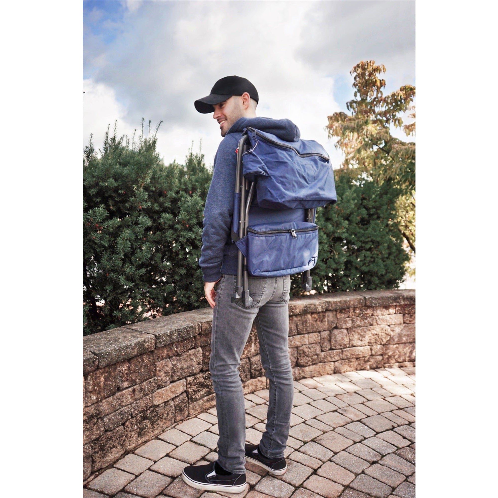 Zenithen Limited Folding Backpack Chair, Dark Blue